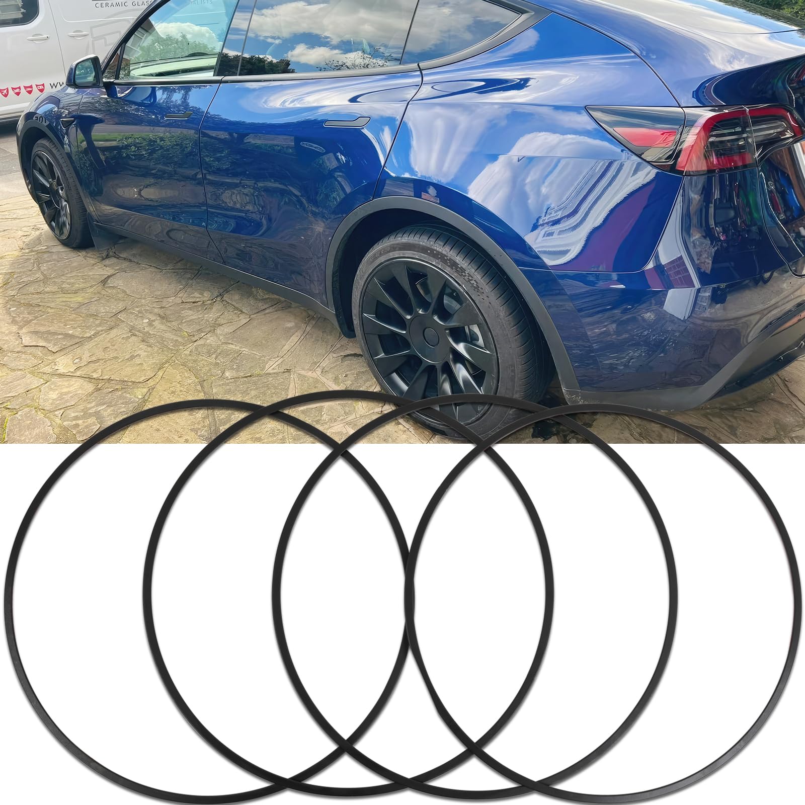 Wheel Rim Protector Set of 4, 20 Inch Alloy Rim Guards for Car Rims Compatible with Tesla Model Y 3 S Honda CRV Dodge Charger Toyota Ford Mustang Mach-E Explorer Hyundai Audi A4