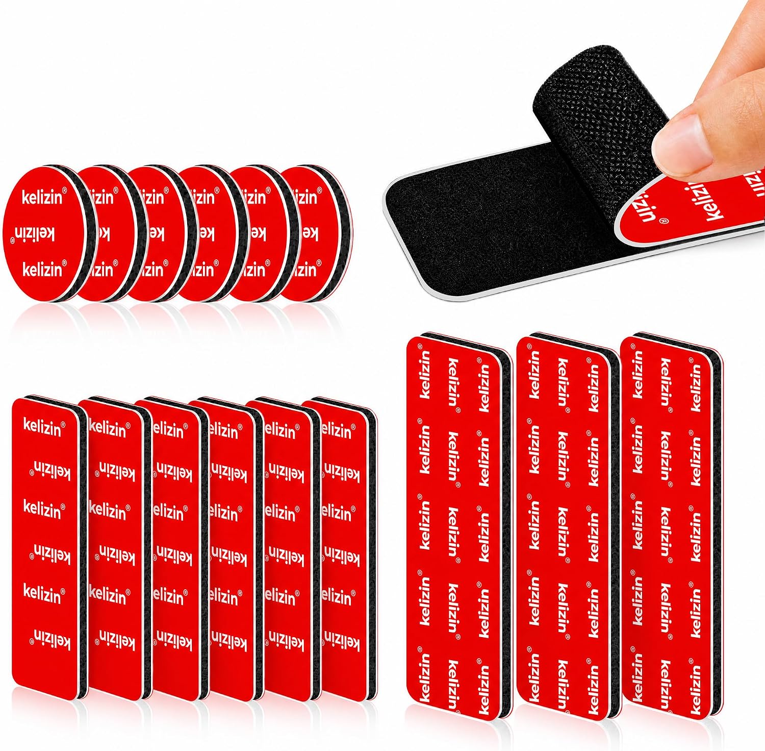 15 Sets Heavy-Duty Adhesive Hook and Loop Strips