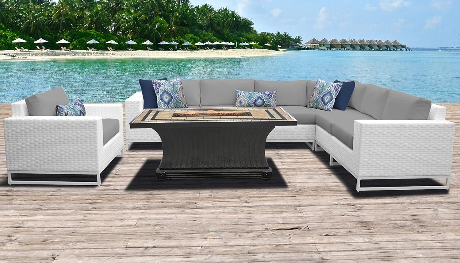 TK Classics MIAMI08dGREY Miami Seating Patio Furniture