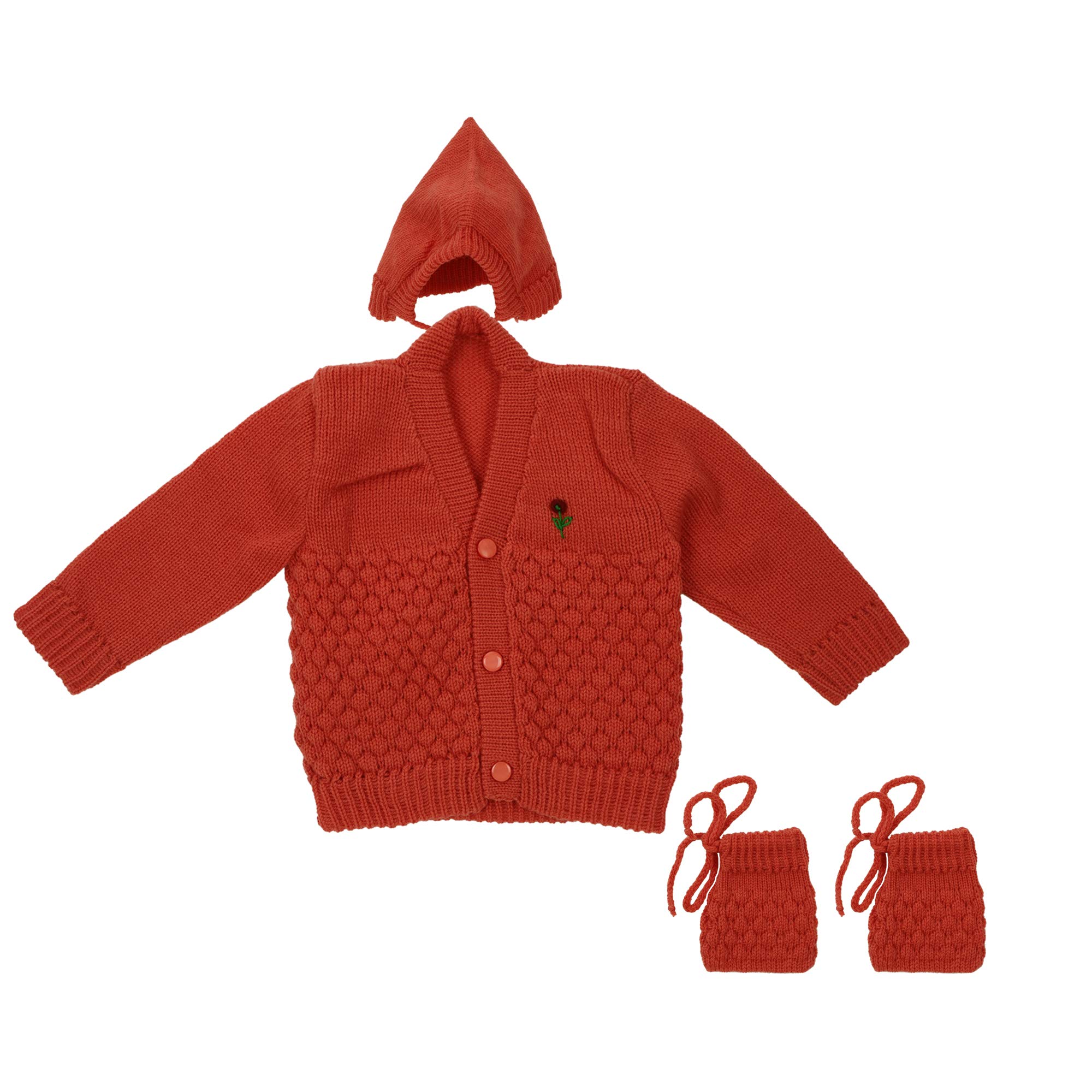 New Born Baby Clothes Set 0-3 Months | Woollen Sweater | Born Baby (Brown)