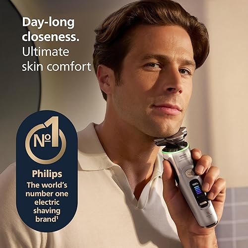 Miniatura 3 de Philips Norelco Shaver i9000 Prestige Ultra, afeitadora eléctrica en seco y húmedo, oro blanco, tecnología SenseIQ Pro, sistema de triple elevación