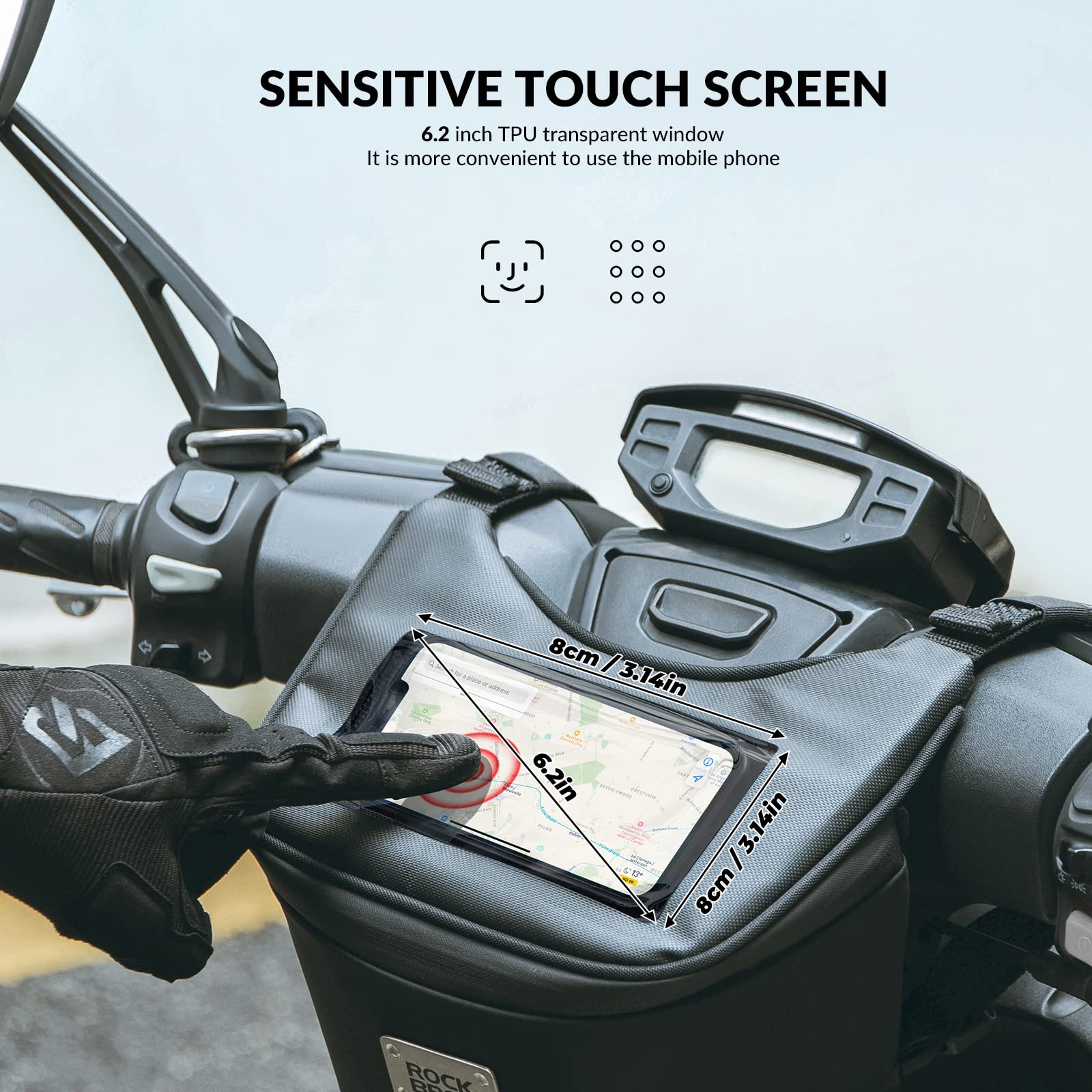 Borsa Anteriore Per Vespa E Scooter - Capacit&agrave; 2L, Touchscreen E Impermeabile