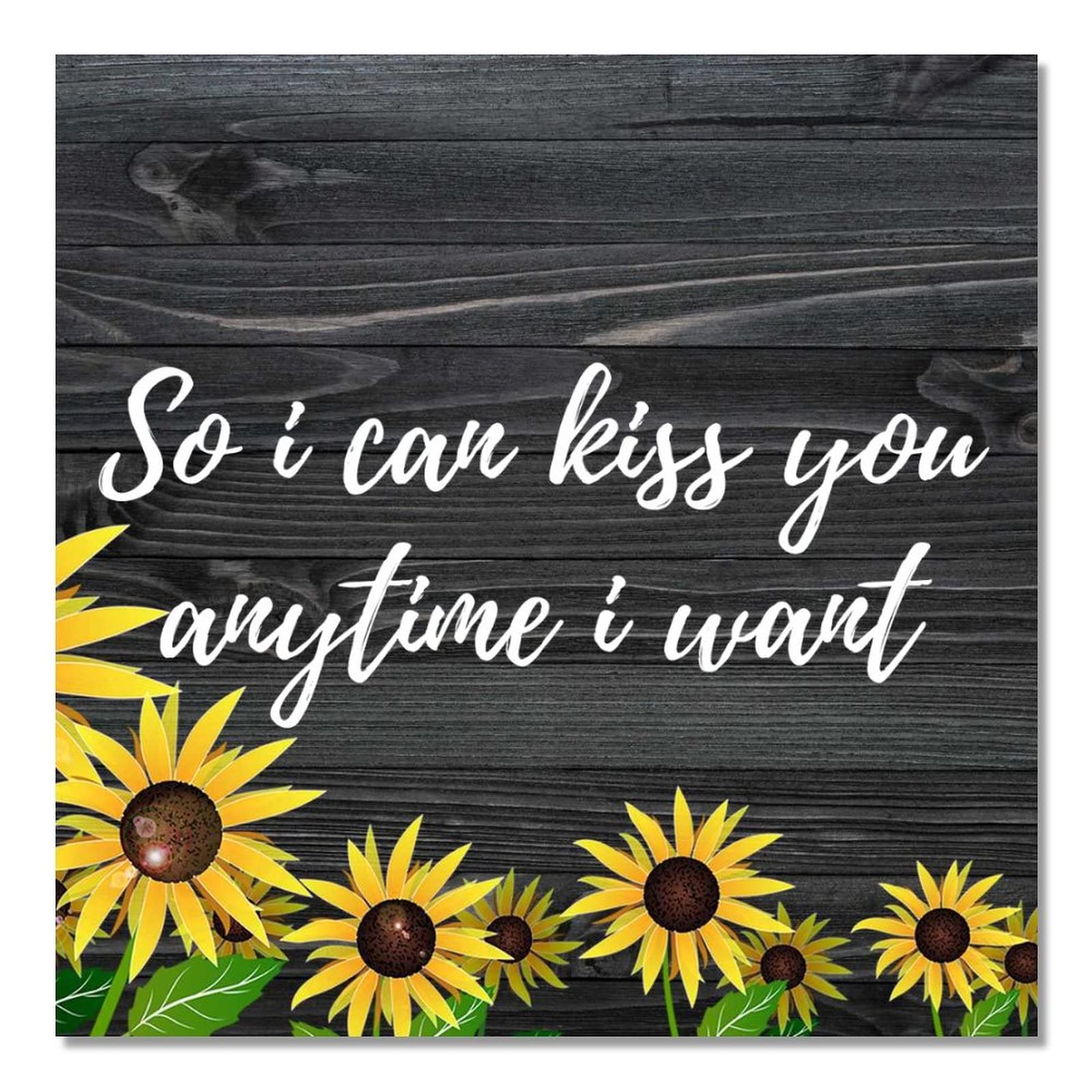 Plaque en bois avec tournesol cadre suspendu decoration murale rustique maison 40 cm