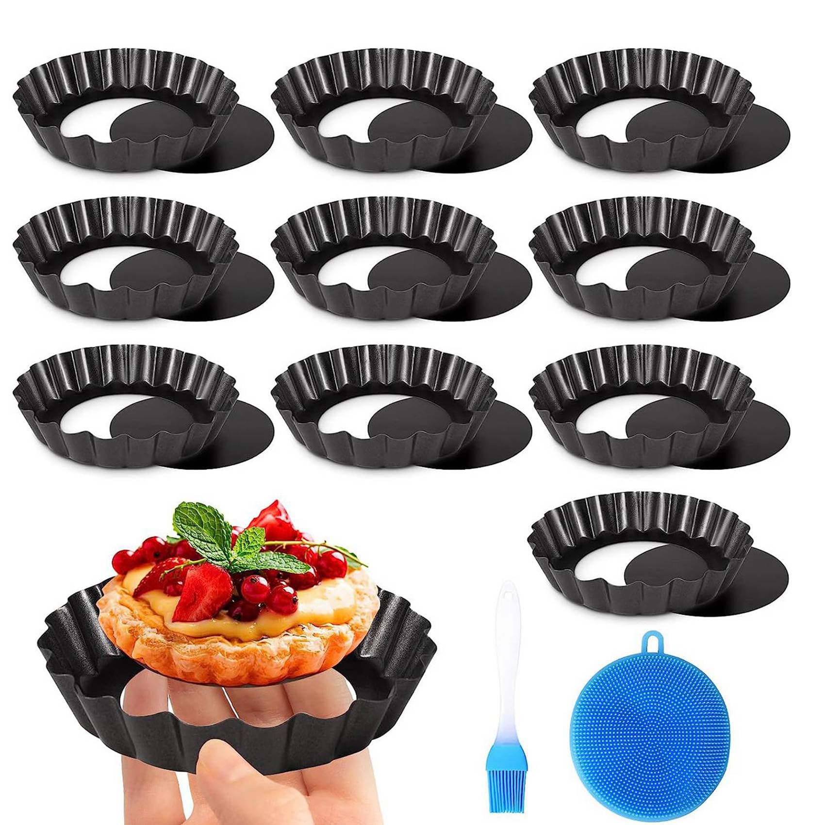 Teglia per crostata per quiche e dessert, 10,2 cm in