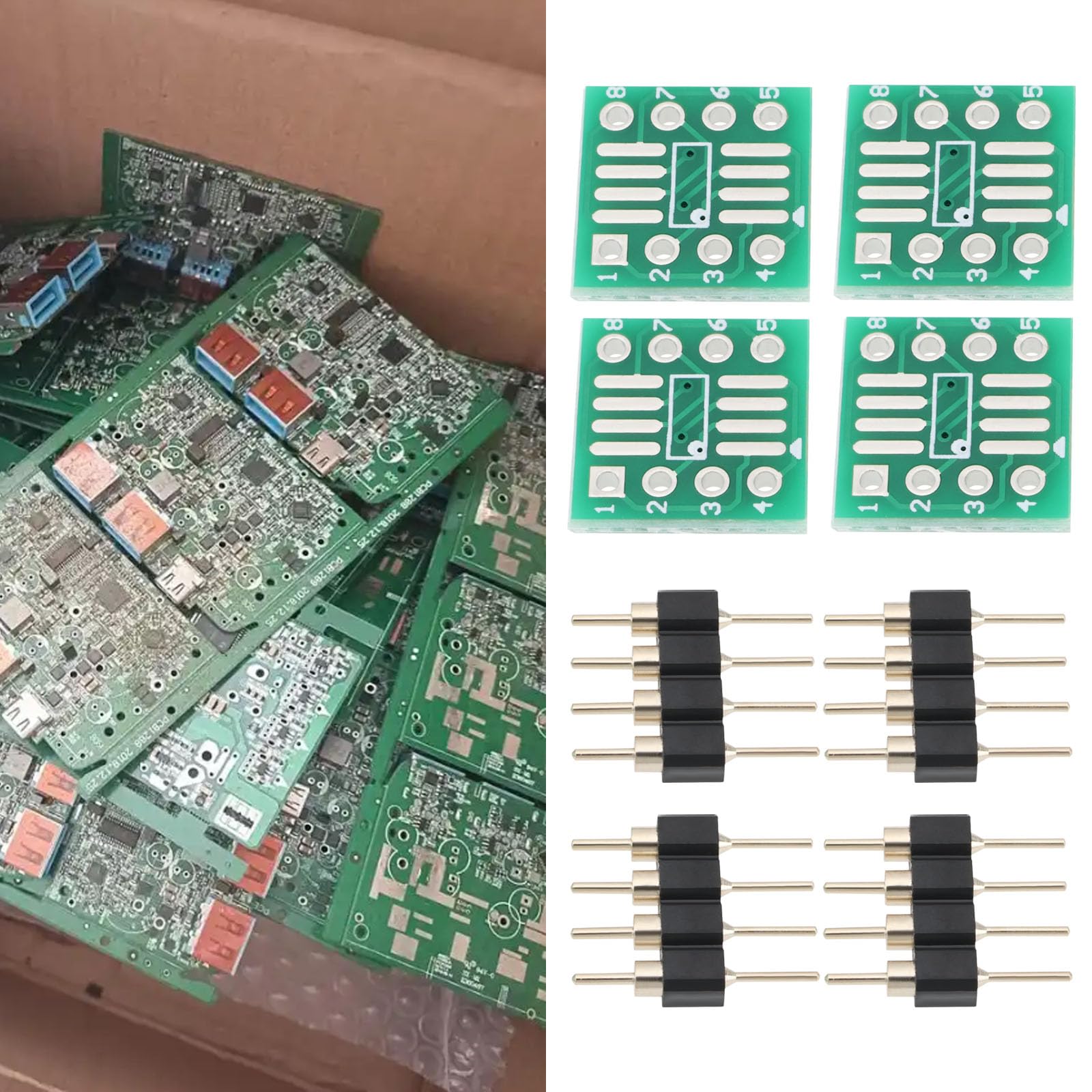 EMSea 10 Pz MSOP8 SOP8 SOIC8 A DIP8 Convertitore PCB Board Con 4 Pin Placcati In Oro Per Laboratorio Fai Da Te Industria Riparazione Apparecchiature Elettroniche