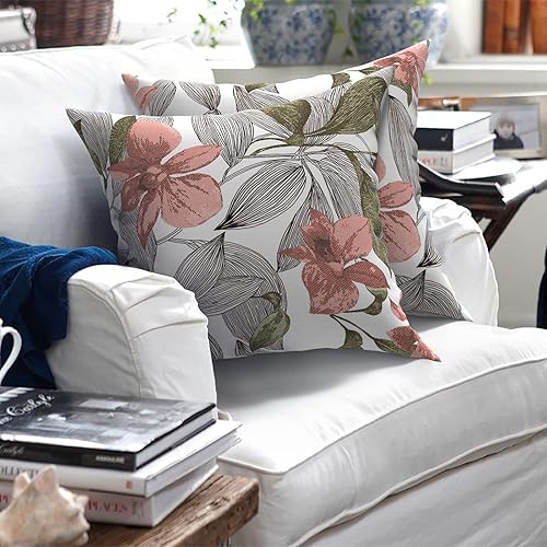 Miniatura 6 de TWLEAR Almohadas de exterior para muebles de patio de 18 x 18 pulgadas, almohadas cuadradas para exteriores con insertos, almohadas decorativas para