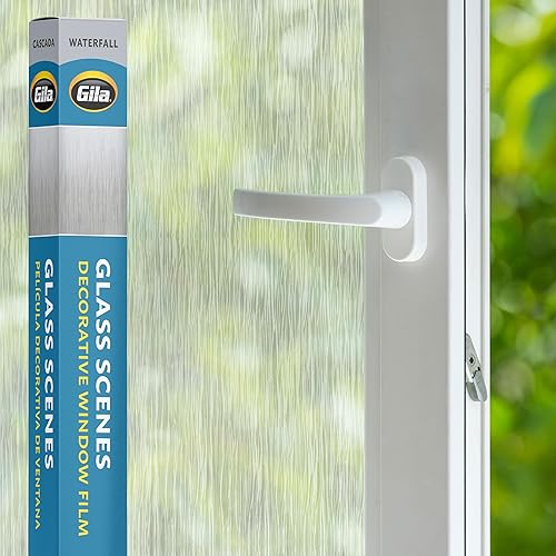 Gila® Lámina de cristal para decoración de privacidad en cascada, adherencia estática, sin pegamento, sin adhesivo, 3 pies x 6.5 pies (36 pulgadas x
