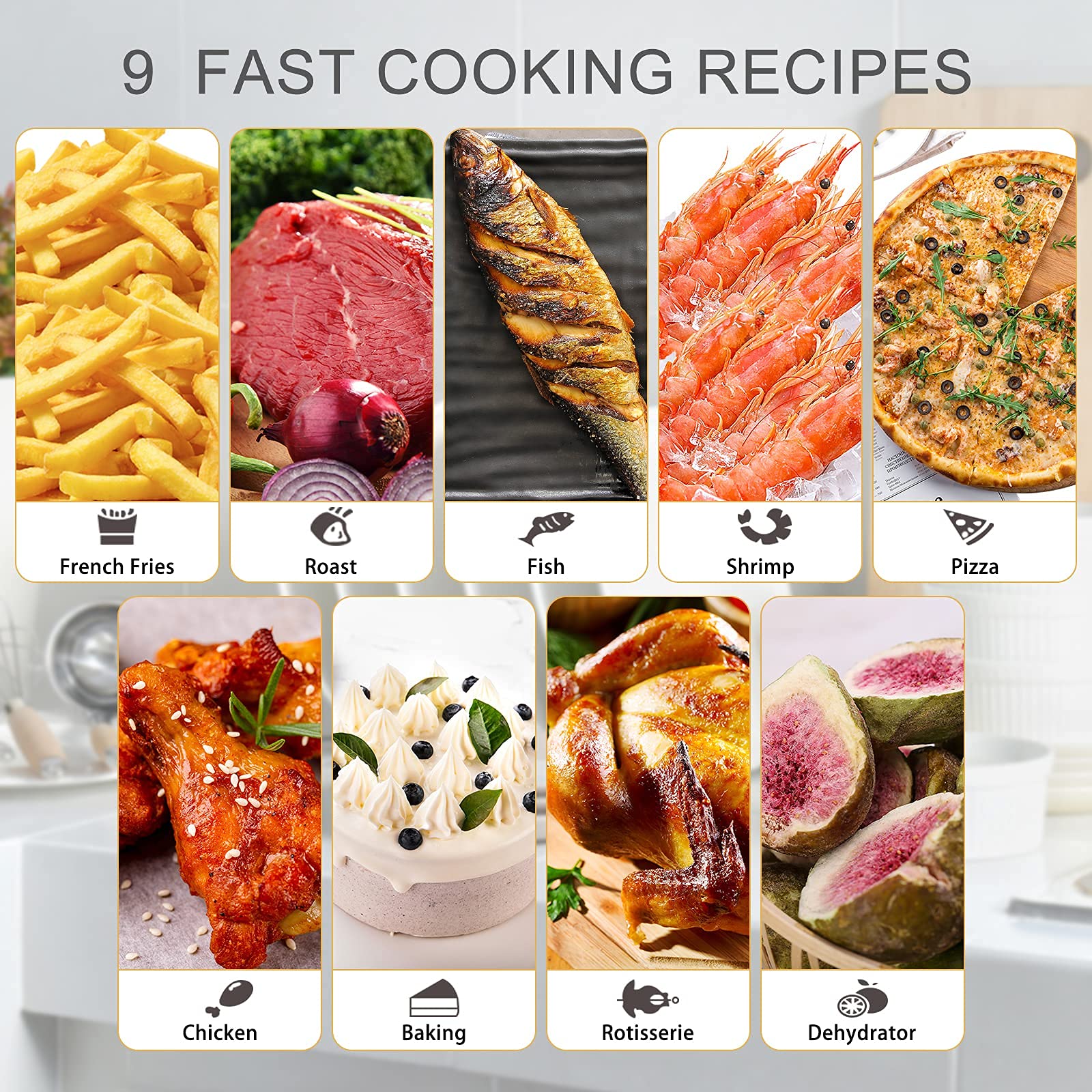 LLIVEKIT 12L Large Air Fryer Oven, 1800W Family Size Digital Air Fryer