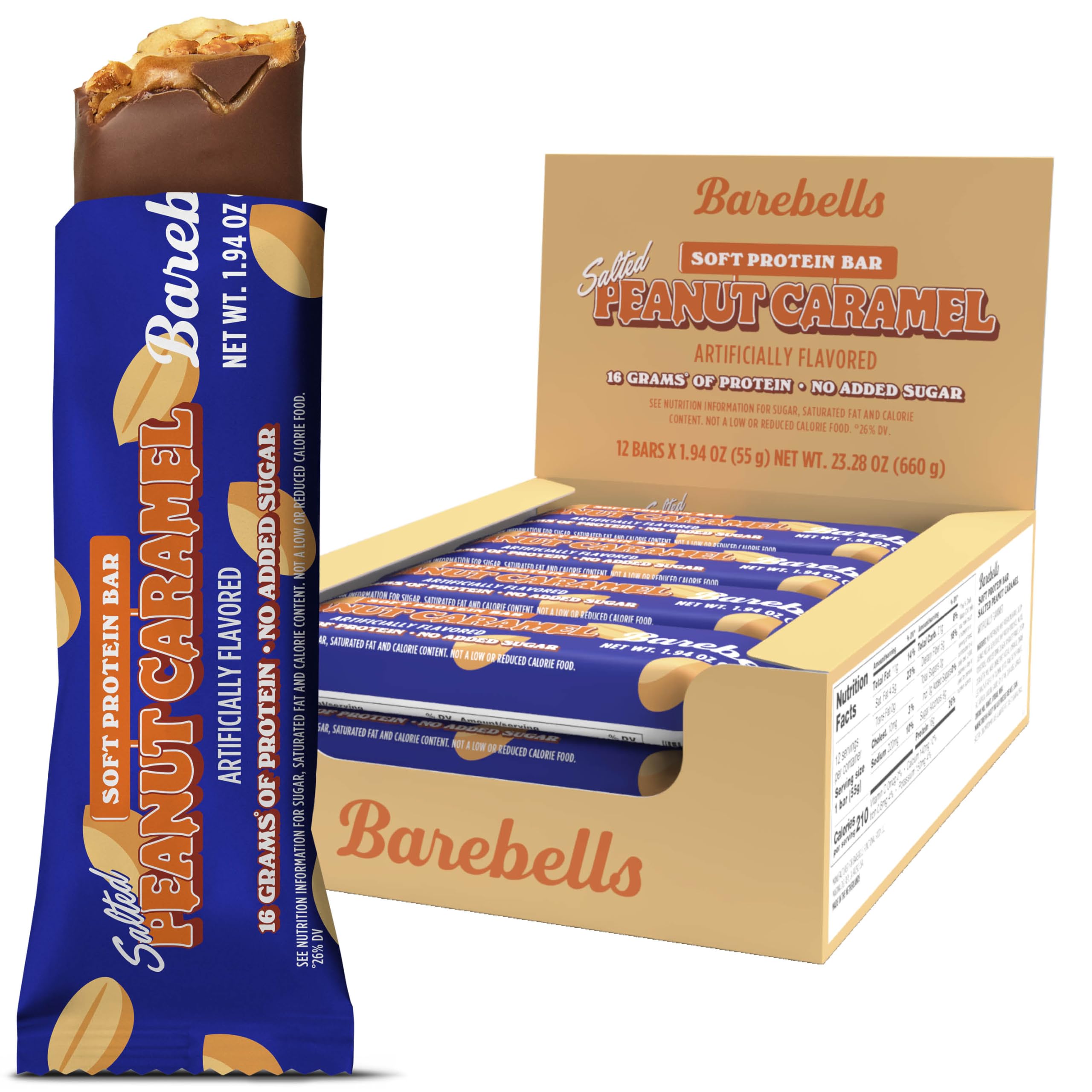 Amazon.co.jp: Barebells Soft Protein Bars Salted Peanut Caramel