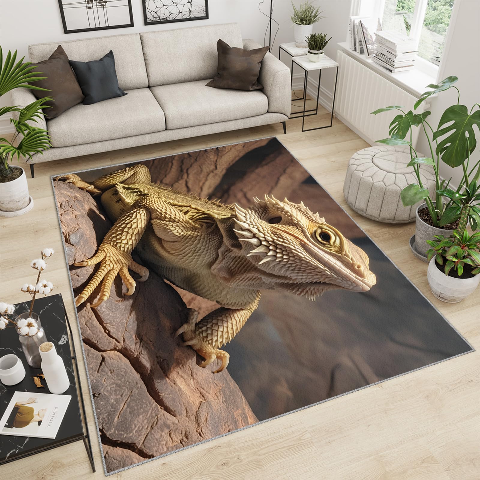 LOUNGE LIZARD｜N-2Bコールドマルセライズミリタリージャケット3 Amazon.com: Bearded Dragon Rugs for Entryway, Wild Lizard Indoor