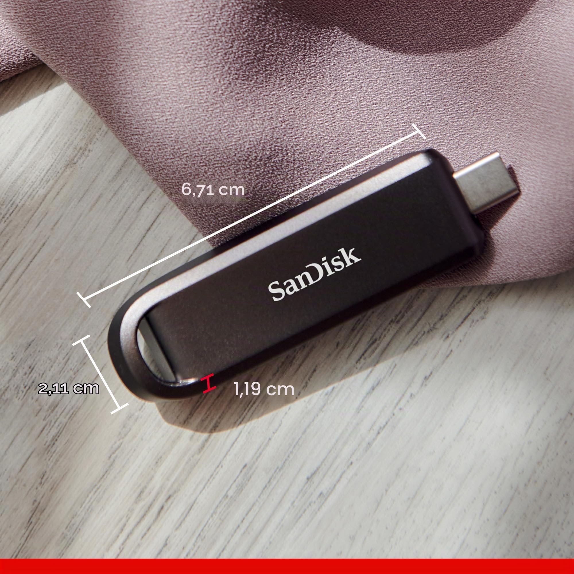 Sandisk Extreme PRO 512 GB Unità flash ad alte prestazioni, con USB Type-C (velocità fino a 1000 MB/s in lettura e fino a 900 MB/s in scrittura, RescuePRO Deluxe)