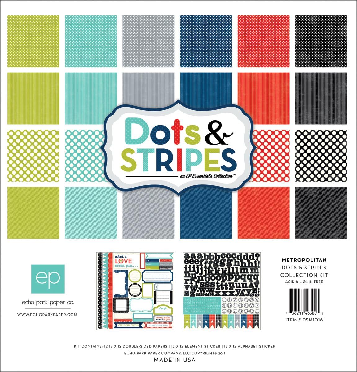 Echo Park Paper Dots and Stripes Metropolitan Collection Kit