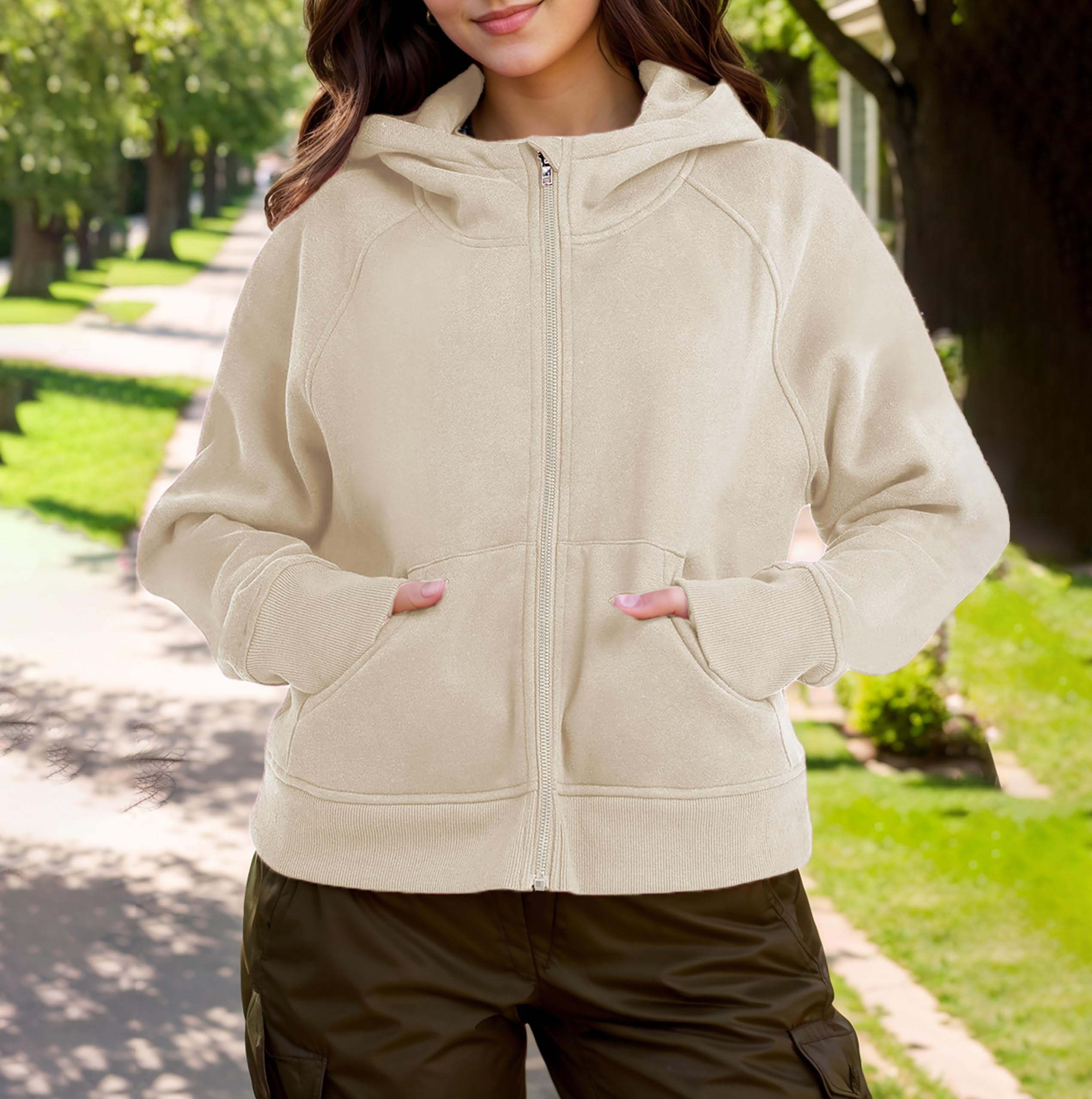 Timuspo Sudadera con capucha para mujer 2024, sudadera con capucha para otoño e invierno, sudadera con capucha con cremallera