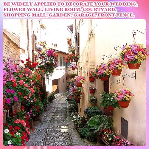 Miniatura 4 de Lyrow 100 paquetes de flores artificiales violetas, flores sintéticas resistentes a los rayos UV al aire libre, flores de seda sintética, flores