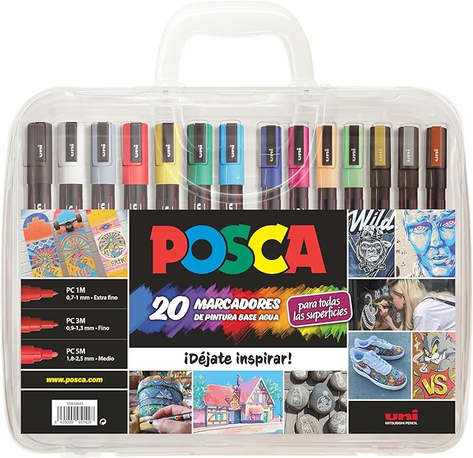 POSCA Estuche PC1m-3m-5m 20 unidades