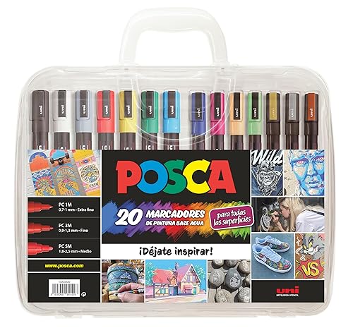 Posca UNI Estuche PC1m-3m-5m 20 unidades SPRO0621
