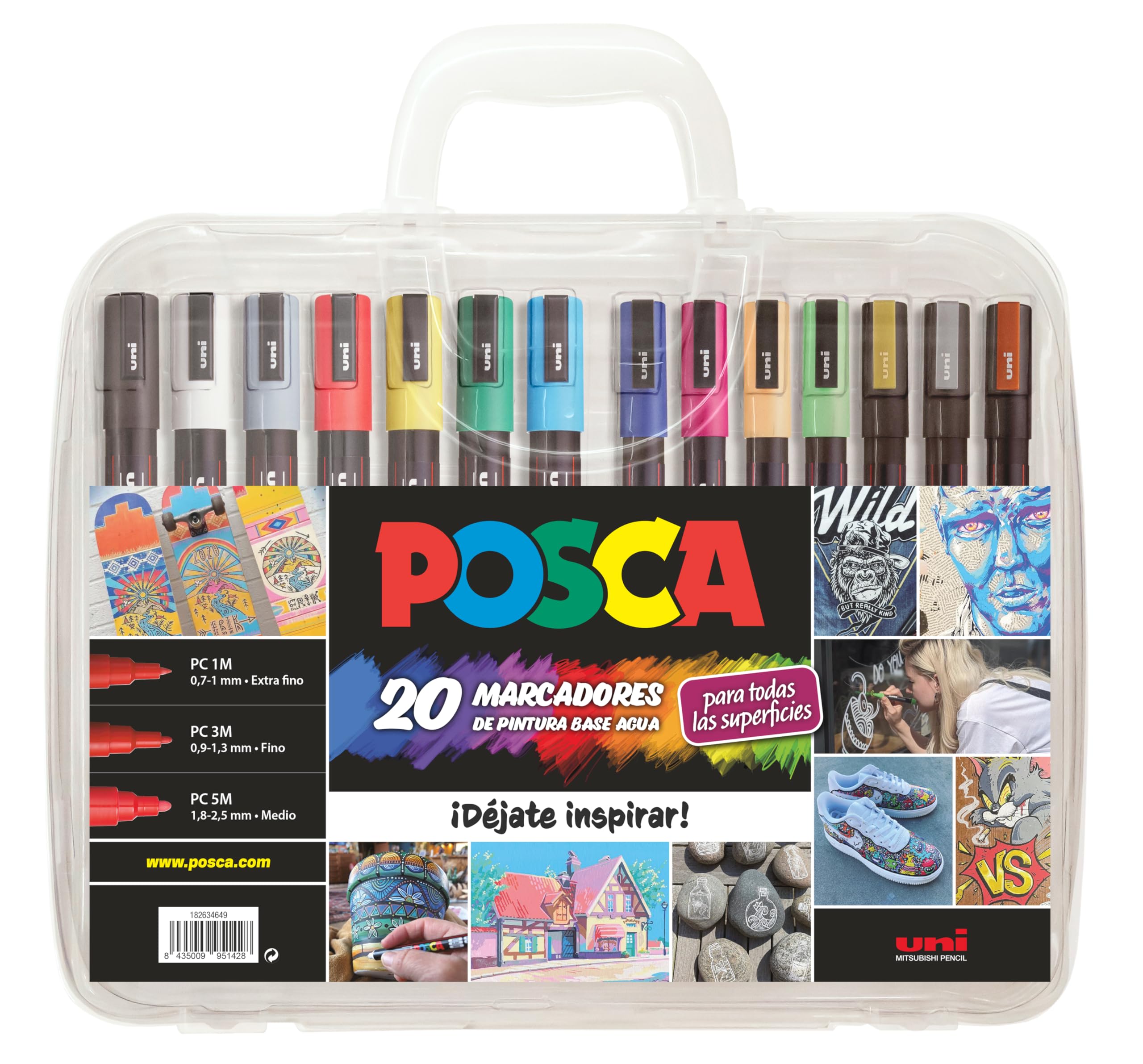 POSCA Estuche PC1m-3m-5m 20 unidades