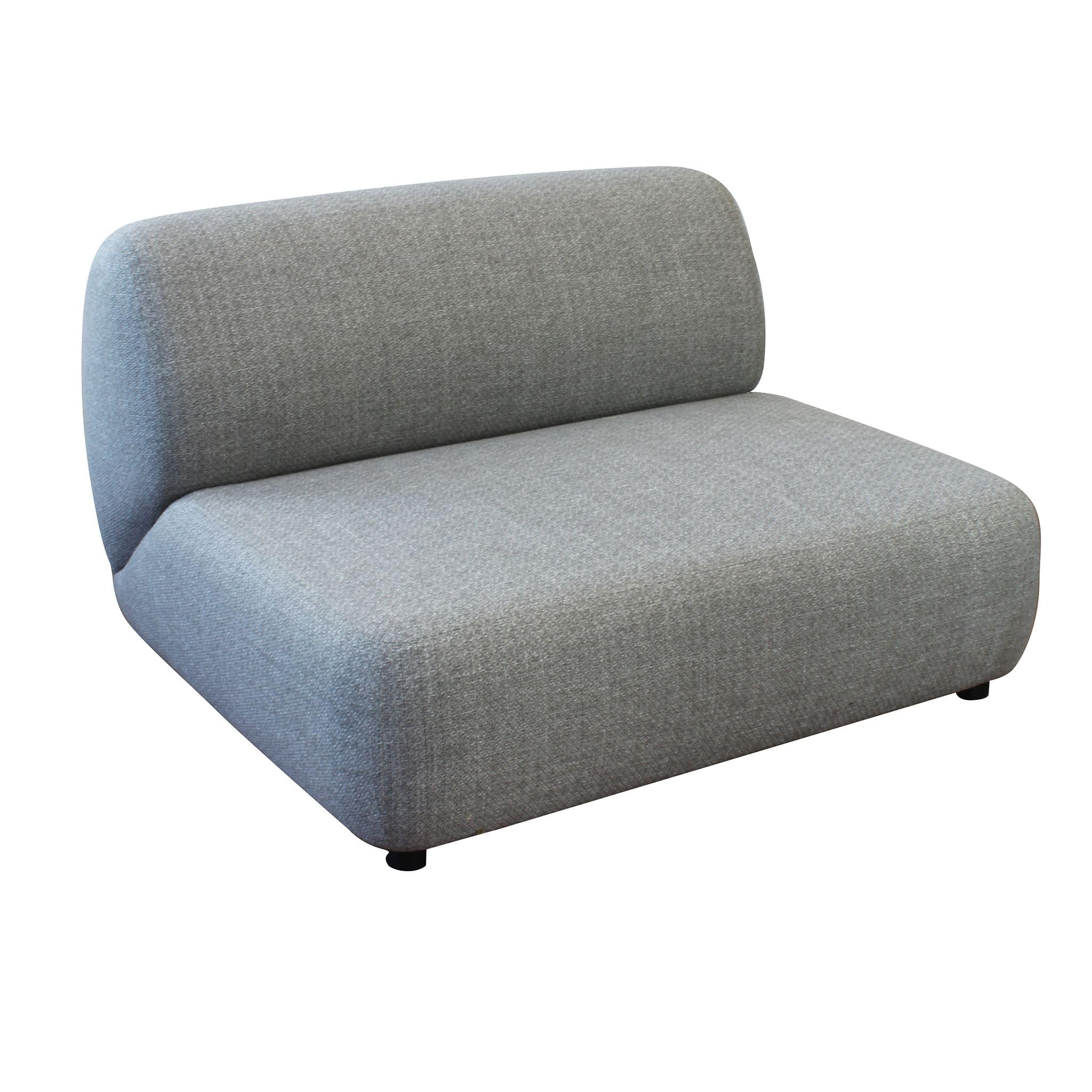 milani home - divano da giardino, alluminio e poliestere, angolare con cuscini modulare componibile, 2 posti, grigio scuro