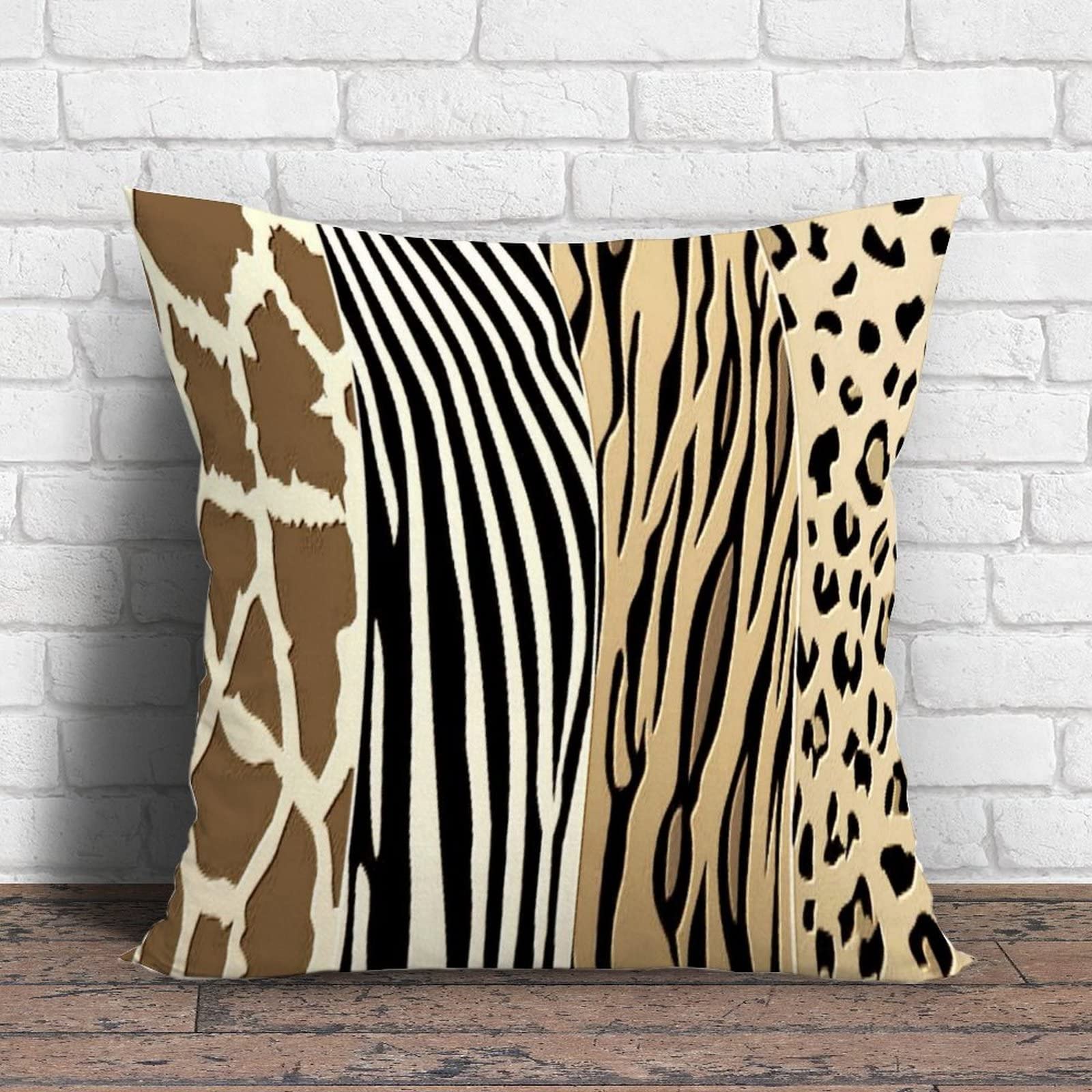 WONDERTIFY Housse De Coussin Motif Zèbre - Housse De Coussin Pour Canapé, Décoration D'intérieur - Noir Et Blanc - 45x45cm 10295