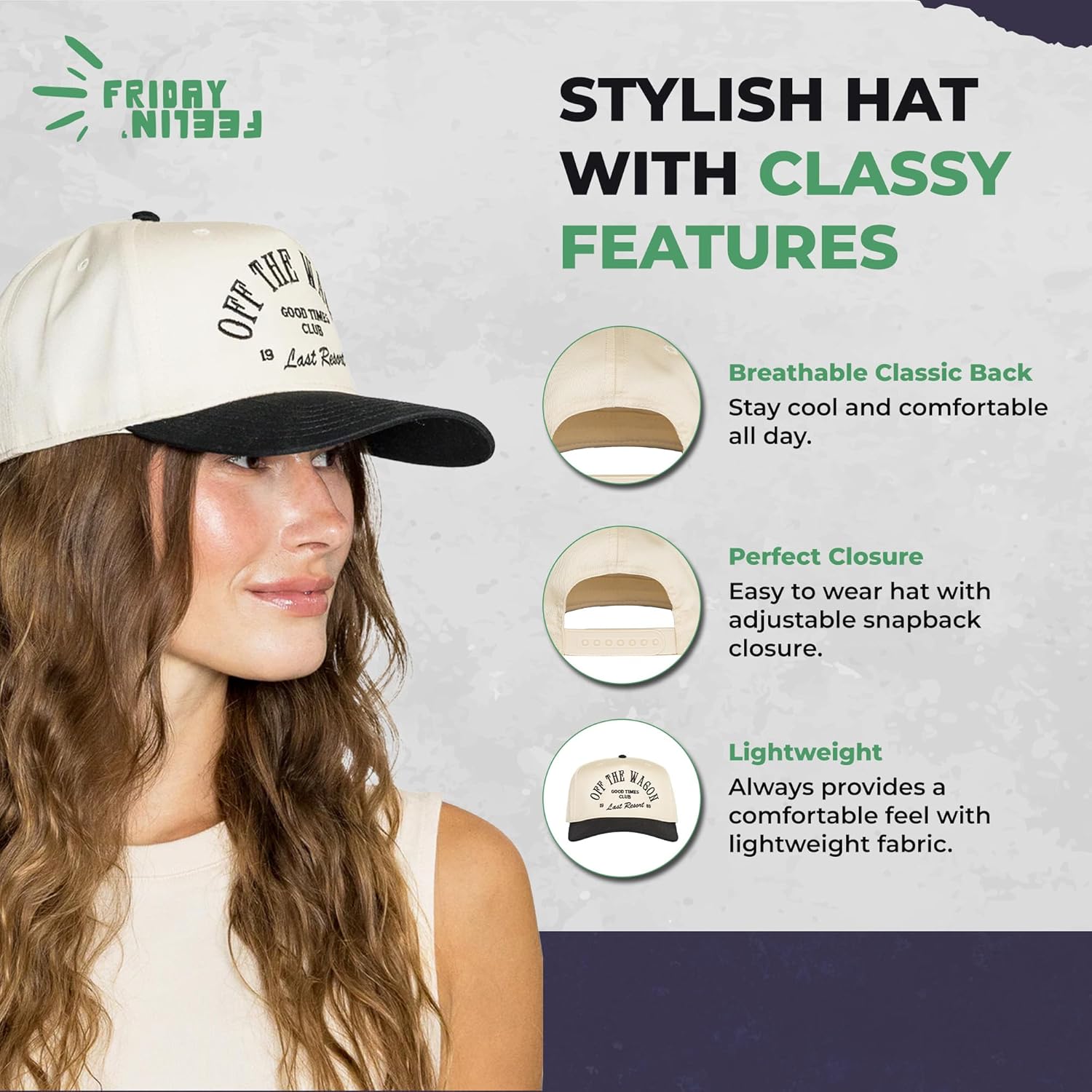 Friday Feelin' Trucker Hat Women Men Baseball Cap Western American Fitted Trucker Hats Baseball Hat All Occasion - One Size - Image 3