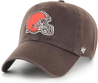 '47 NFL Cleveland Browns Clean Up Gorra de béisbol unisex con cierre de correa ajustable, talla única, logotipo del equipo, color marrón, marrón, Talla única
