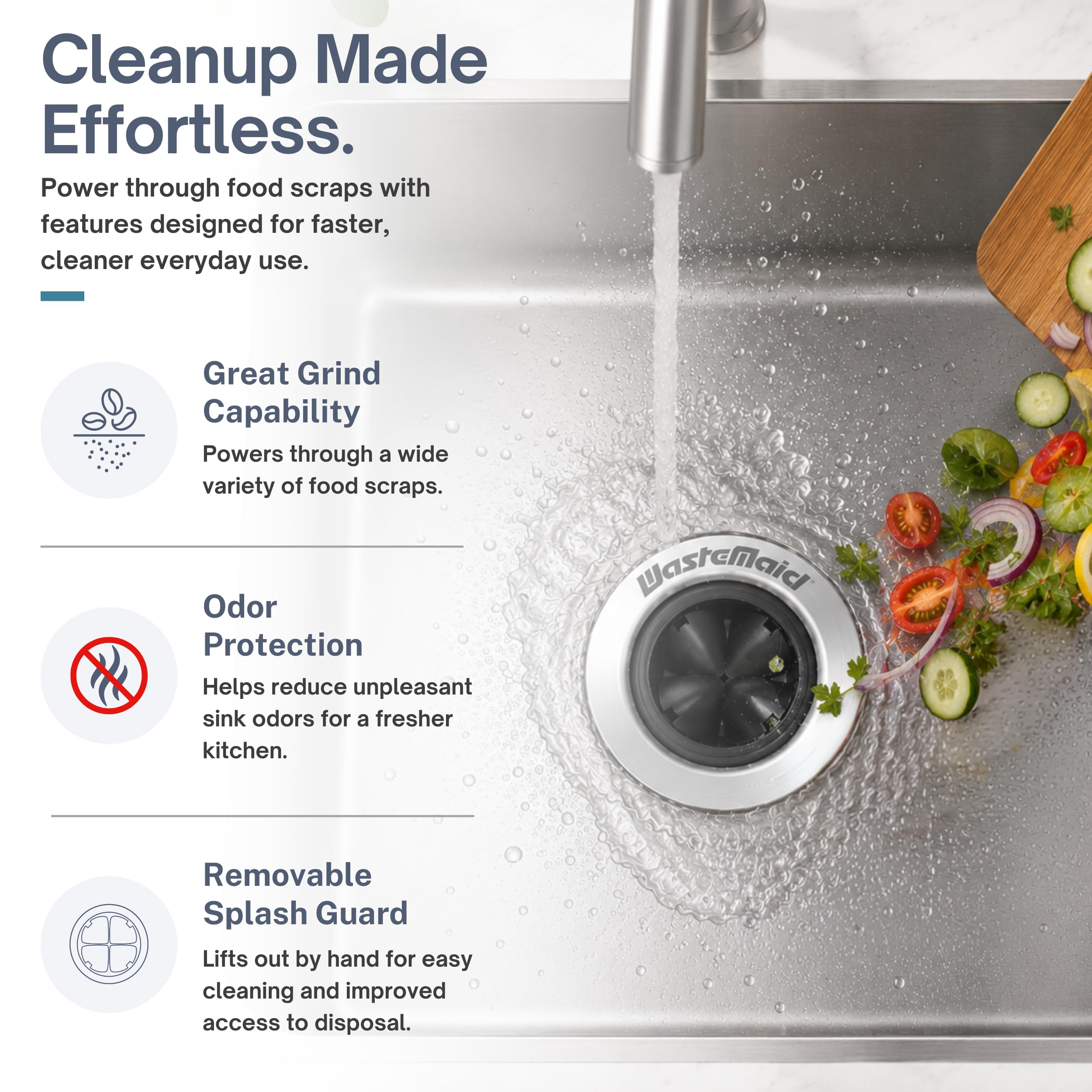 Waste Maid Garbage Disposal - Anti-Jam & Quiet -2