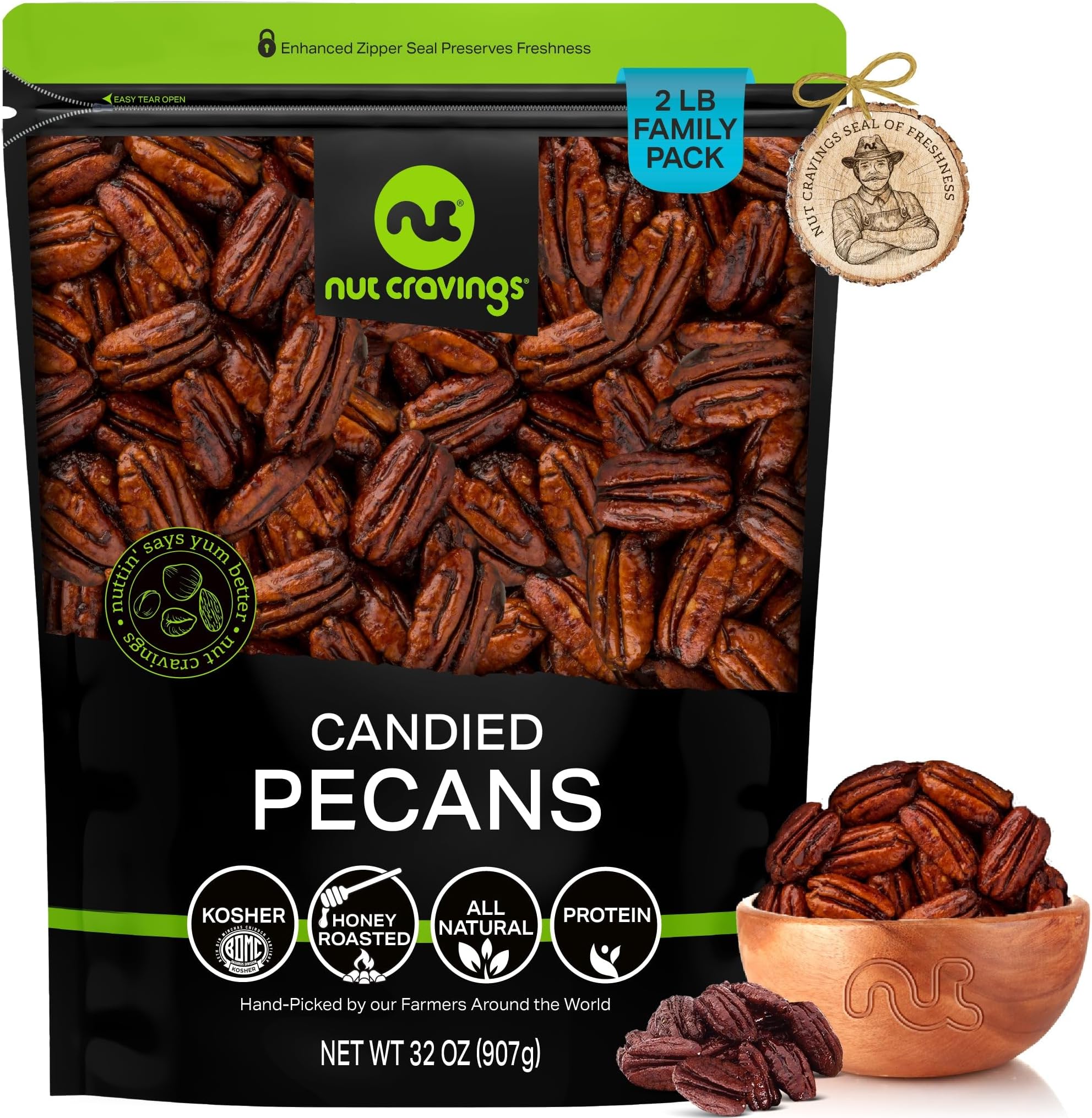 PRIESTER'S 1lb. Bag Honey Glazed Pecans Flavorful