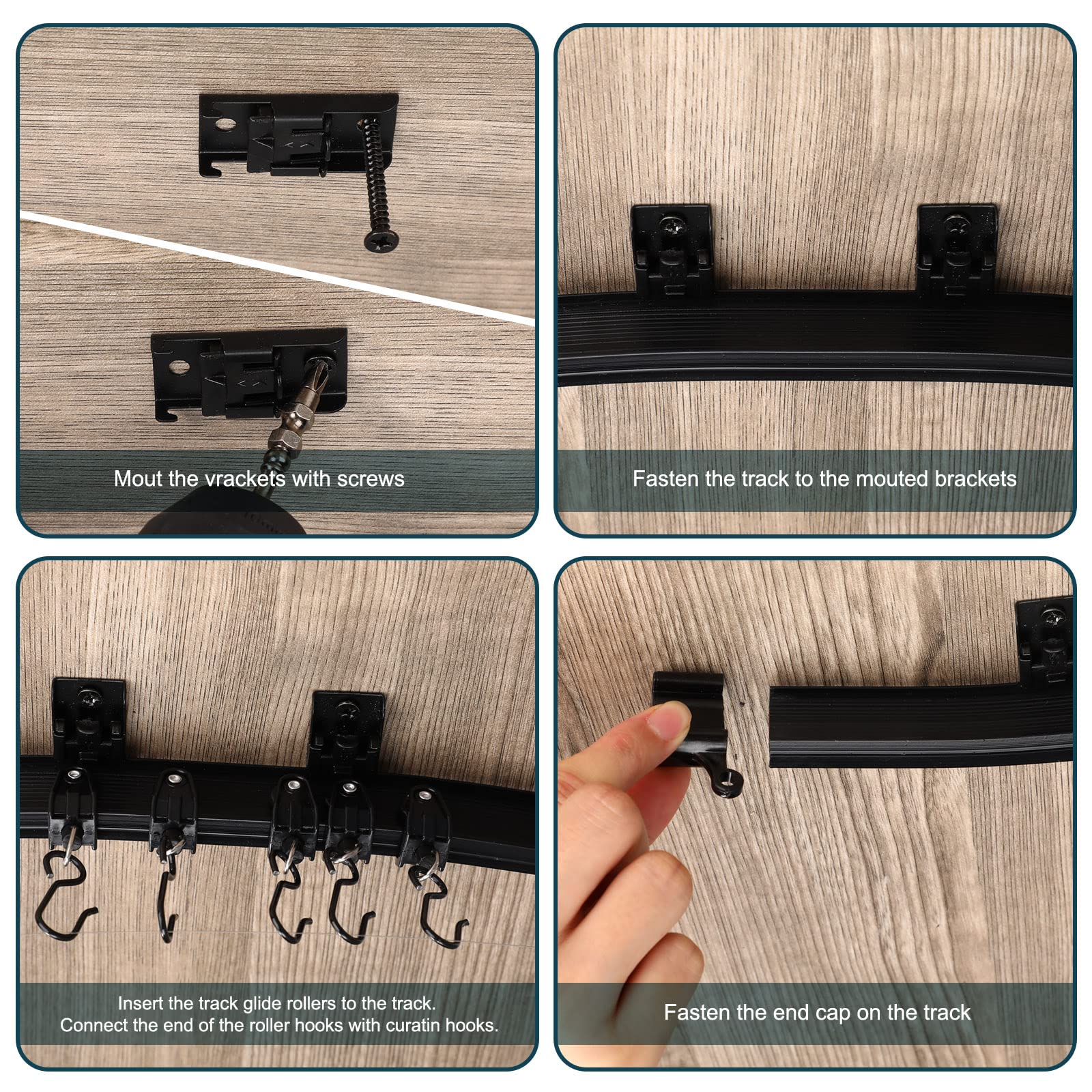 Curved Ceiling Curtain Track Bendable Mount for Curtain Rail Bunk Bed Bay Window Room Divider