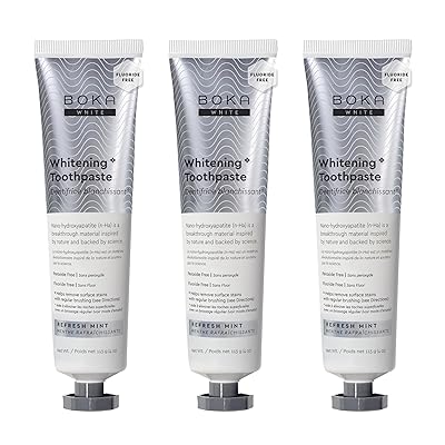 Boka Fluoride Free Toothpaste, Nano Hydroxyapatite Toothpaste, Appropriate for Sensitive Teeth - for Adult, Kids Oral Care - Ela Mint Flavor, 4 Fl Oz 3Pk US Manufactured