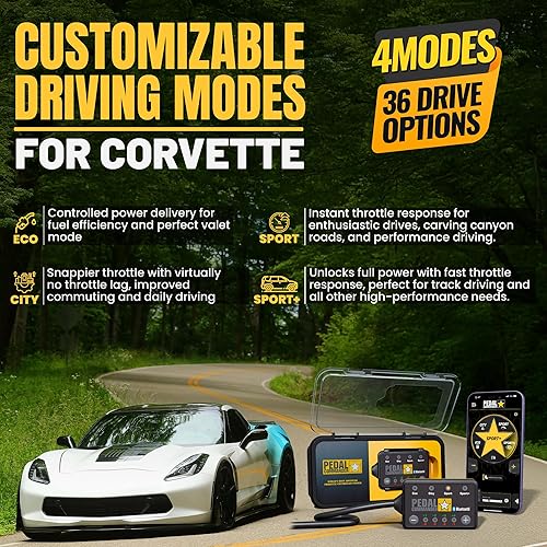 Vista 5 de PEDAL COMMANDER Controlador de respuesta del acelerador para Chevrolet Corvette C7 2014-2019 - Plug & Play, antirrobo y control de aplicaciones