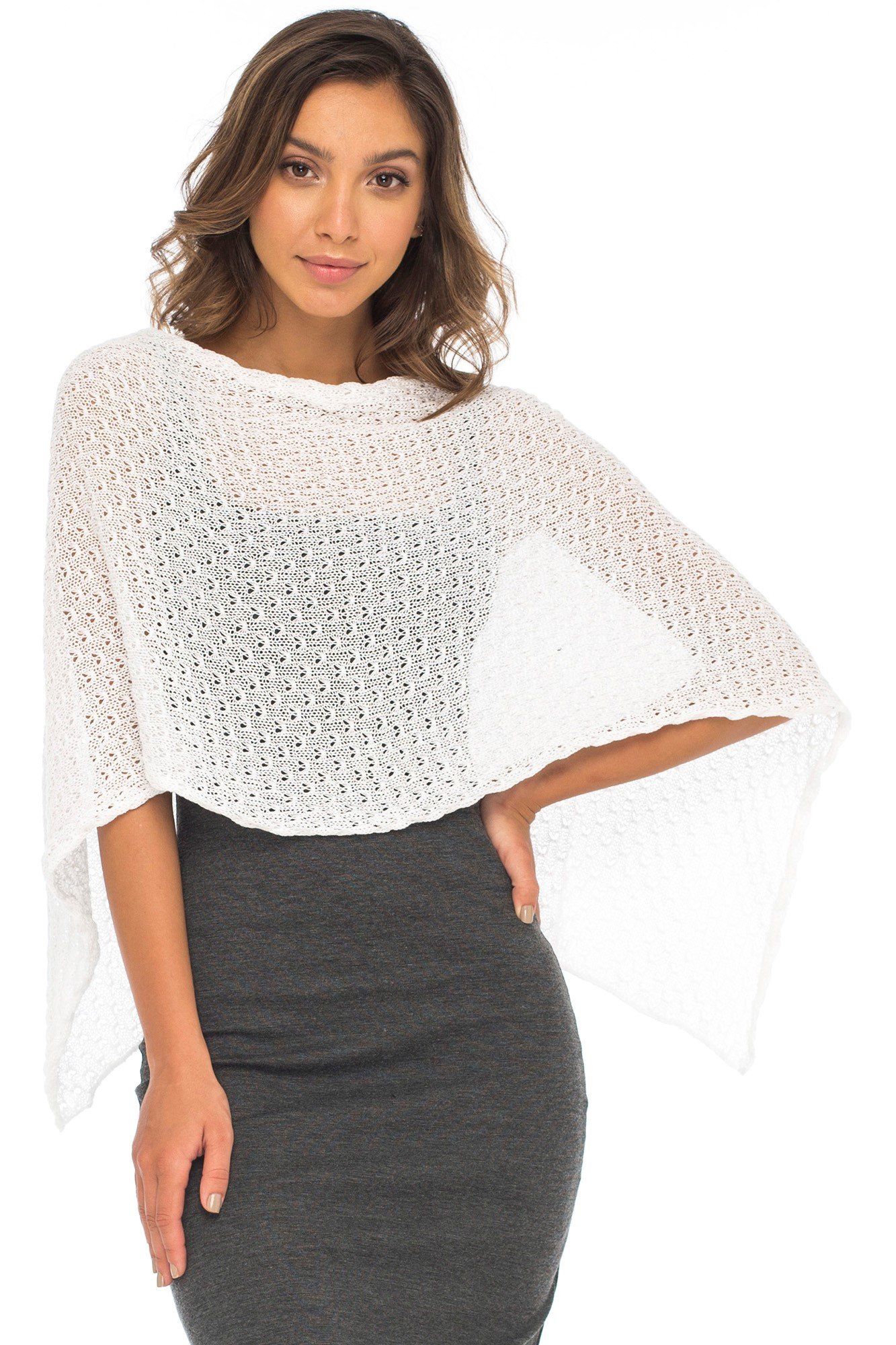 Back From Bali Womens Cotton Shrug Poncho Lightweight Summer Shrug Pullover Sweater