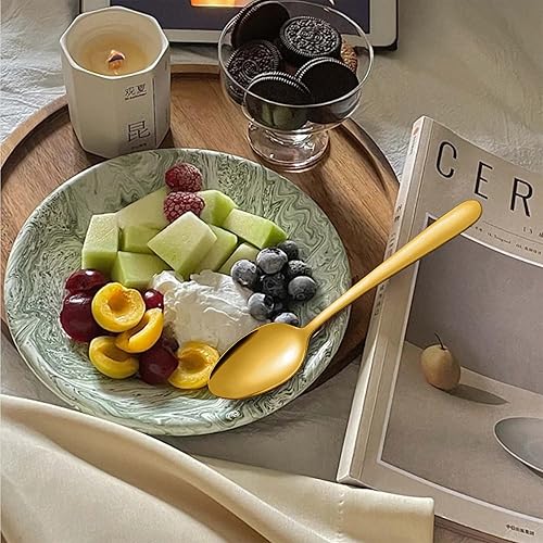 Miniatura 37 de Pleafind Juego de 36 cucharas de cena (7.4 pulgadas), cucharas de cubiertos, cuchara de acero inoxidable, cucharada pulida con espejo, cuchara