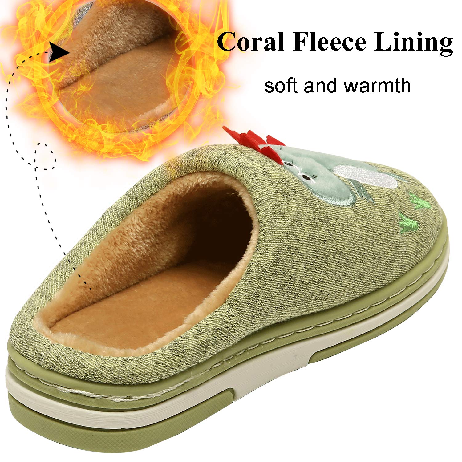 INMINPIN Inverno Pantofole da Casa Bambini Caldo Peluche Pantofola da Invernali Carino Dinosauro Comode Ciabatte Interne di Cotone per Ragazze Ragazzi