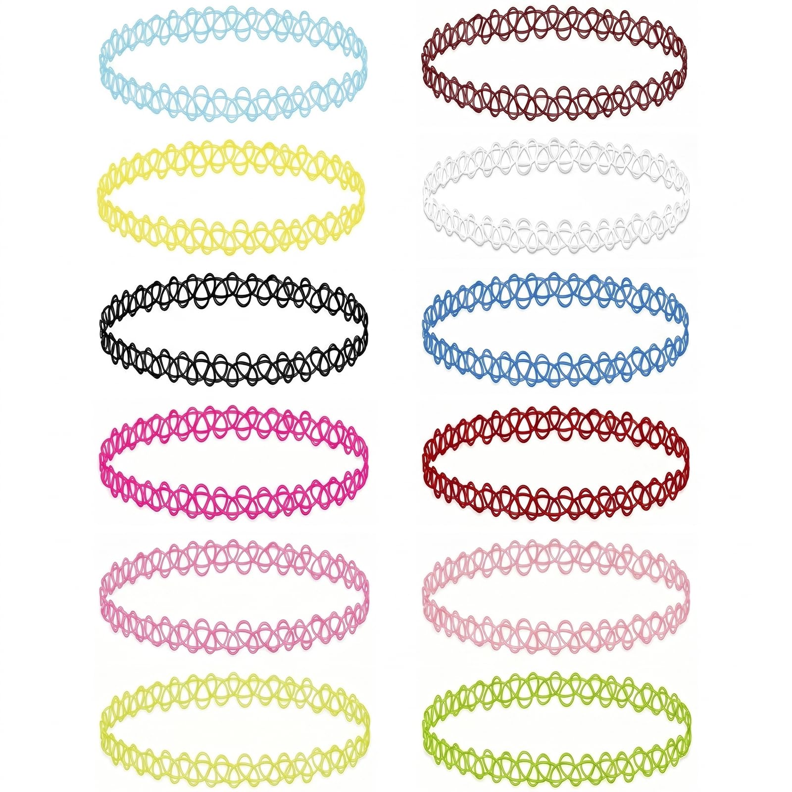 12-Pack 90s Y2K Tattoo Choker Necklace Set for Women