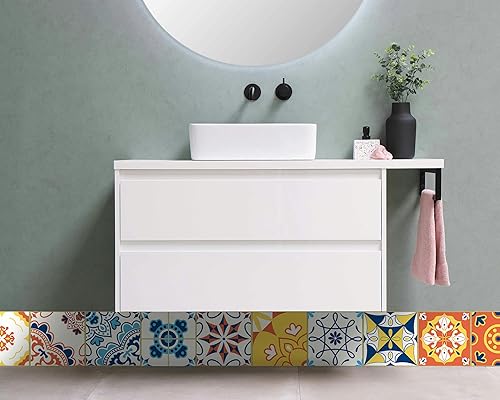 Vista 24 de FLFK Calcomanías de pared para despegar y pegar, para habitación de los niños, calcomanías de peces bajo el mar, 4 x 240 pulgadas (azul)