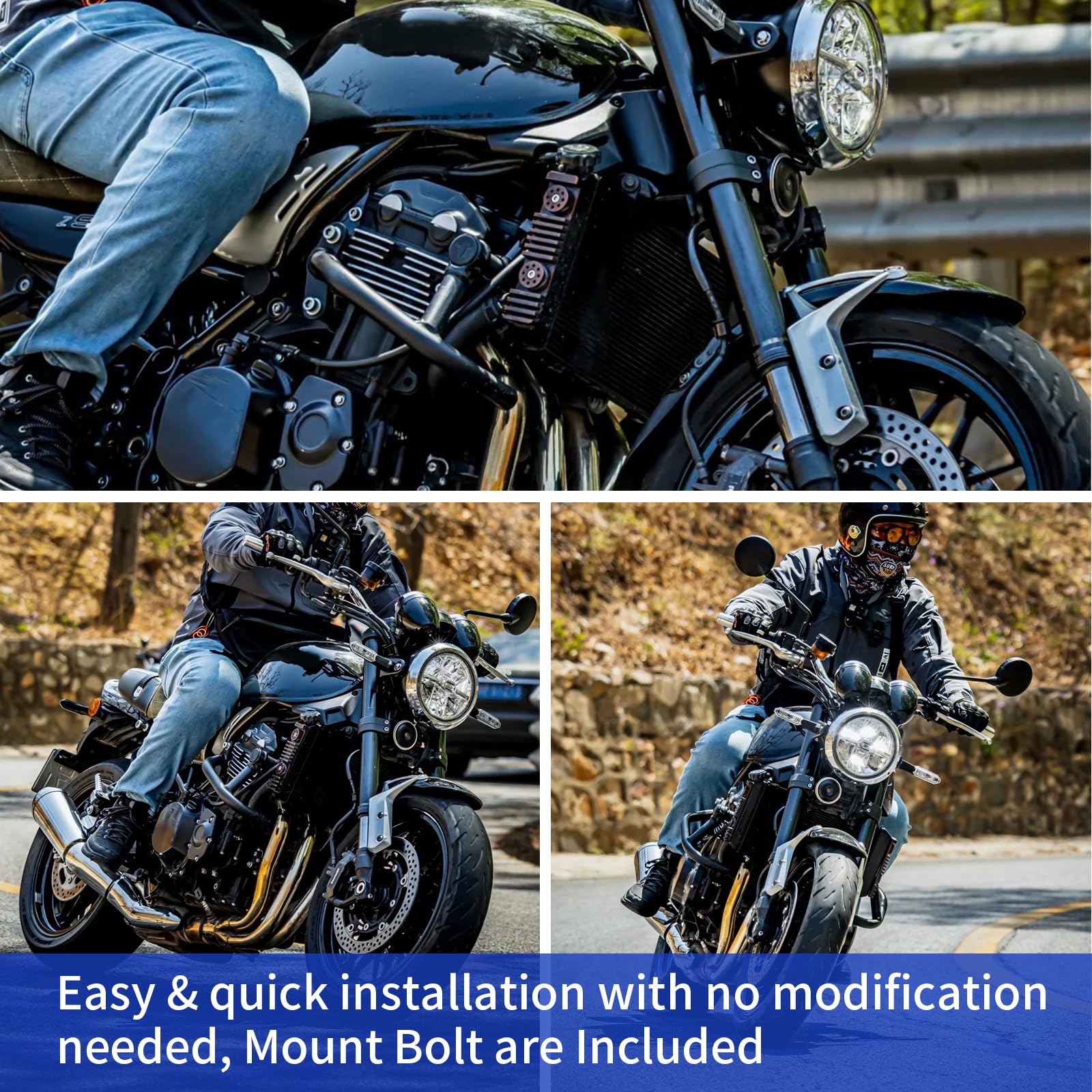 WOOGA Osłona silnika motocyklowego Szosowa Rama ochronna zderzaka Kompatybilny z Ka&WA&sa&ki Z900RS/SE/CAFE Z900RS Cafe 2017-2024 Akcesoria