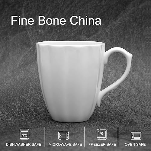 Miniatura 9 de Juego de 2 tazas de café (9 onzas), juego de tazas de café de porcelana de hueso fino, taza de café estilo europeo para mujeres, regalo de