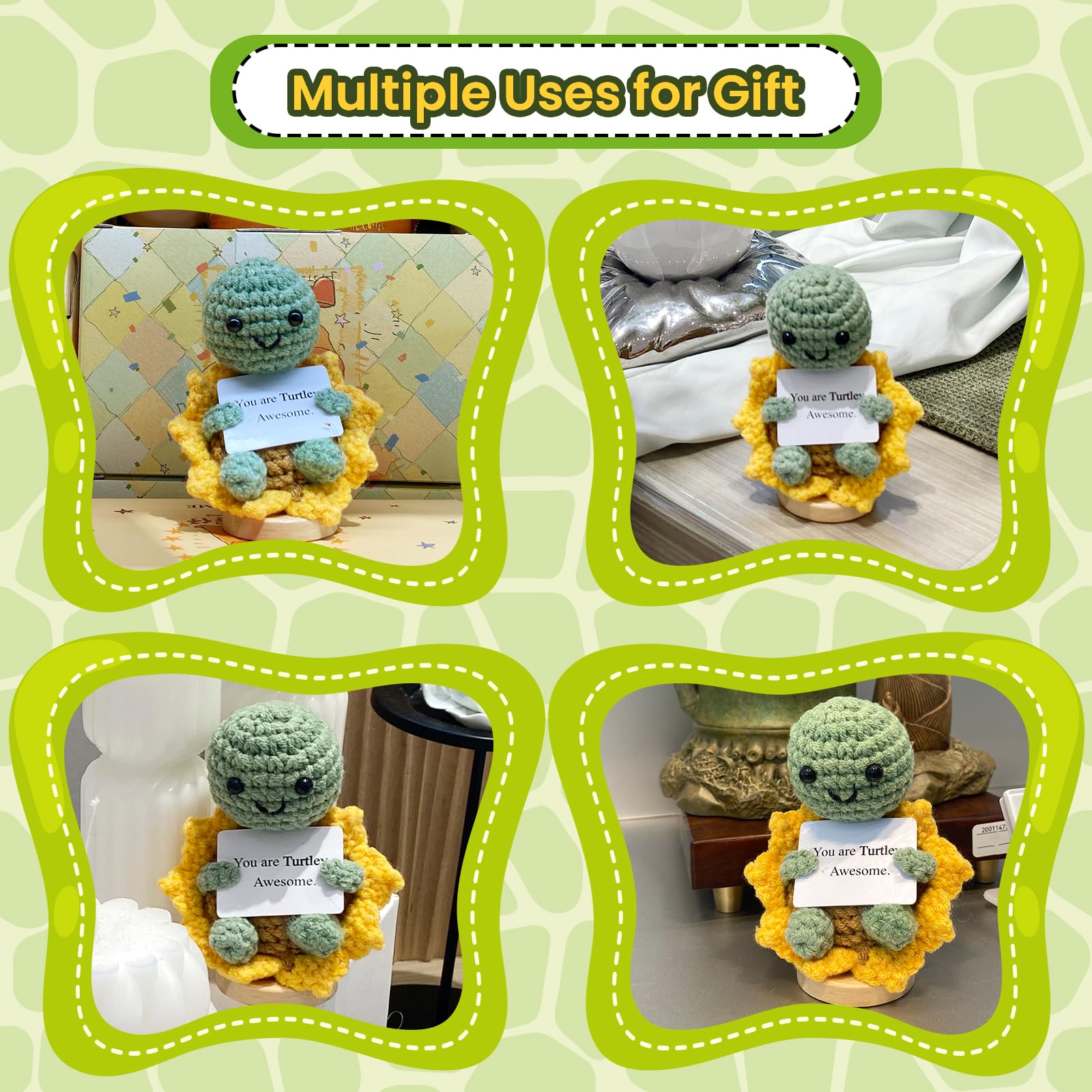 Positive Handmade Mini Turtle Sunflower Crochet: Funny Gift for All Ages (Women, Men, Grandkids) – Great for Valentines Day Gifts, Birthdays, Secret Santa & Mom Gifts
