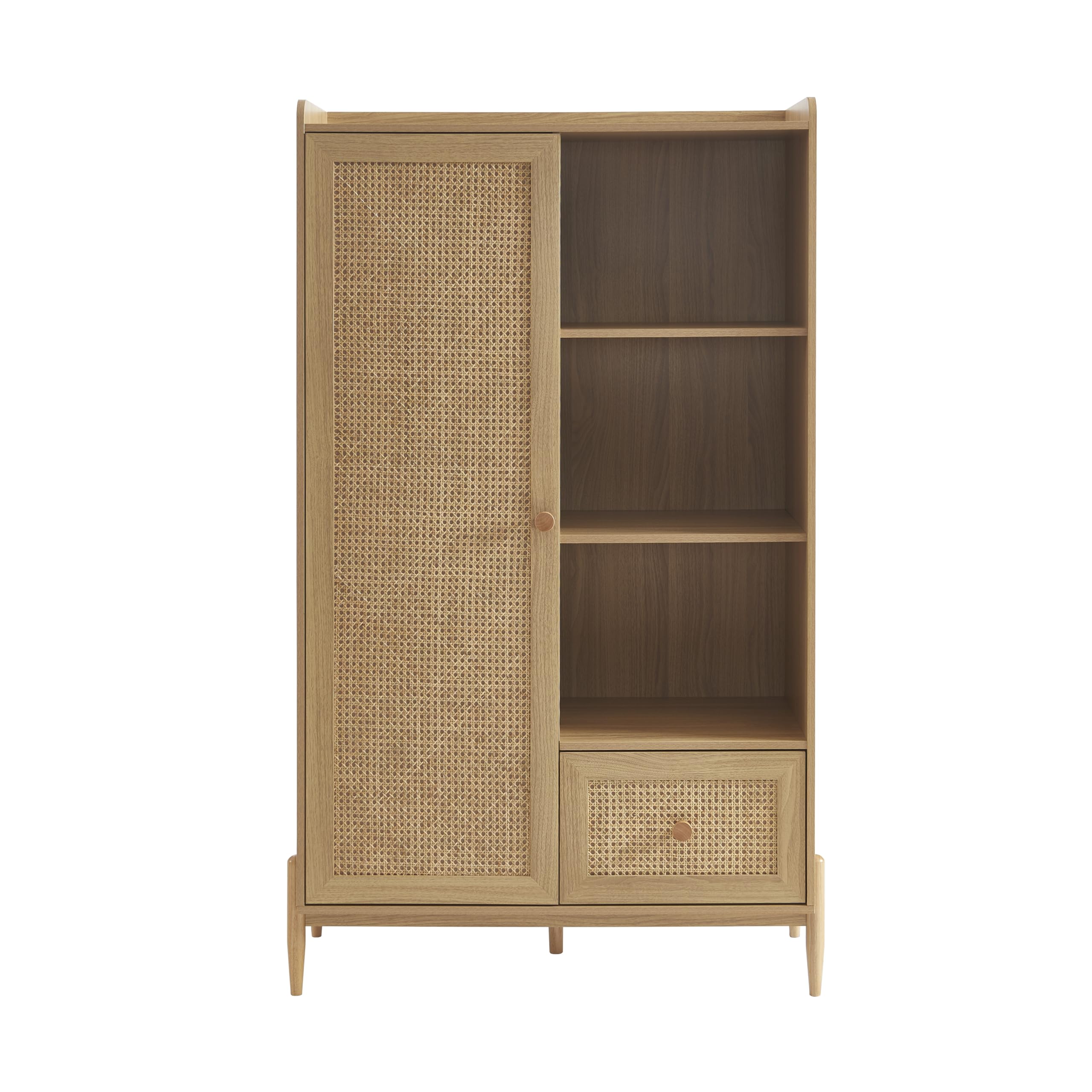 BAÏTA – Armario Pablo Efecto Madera y cannabo, 1 Puerta y 1 cajón