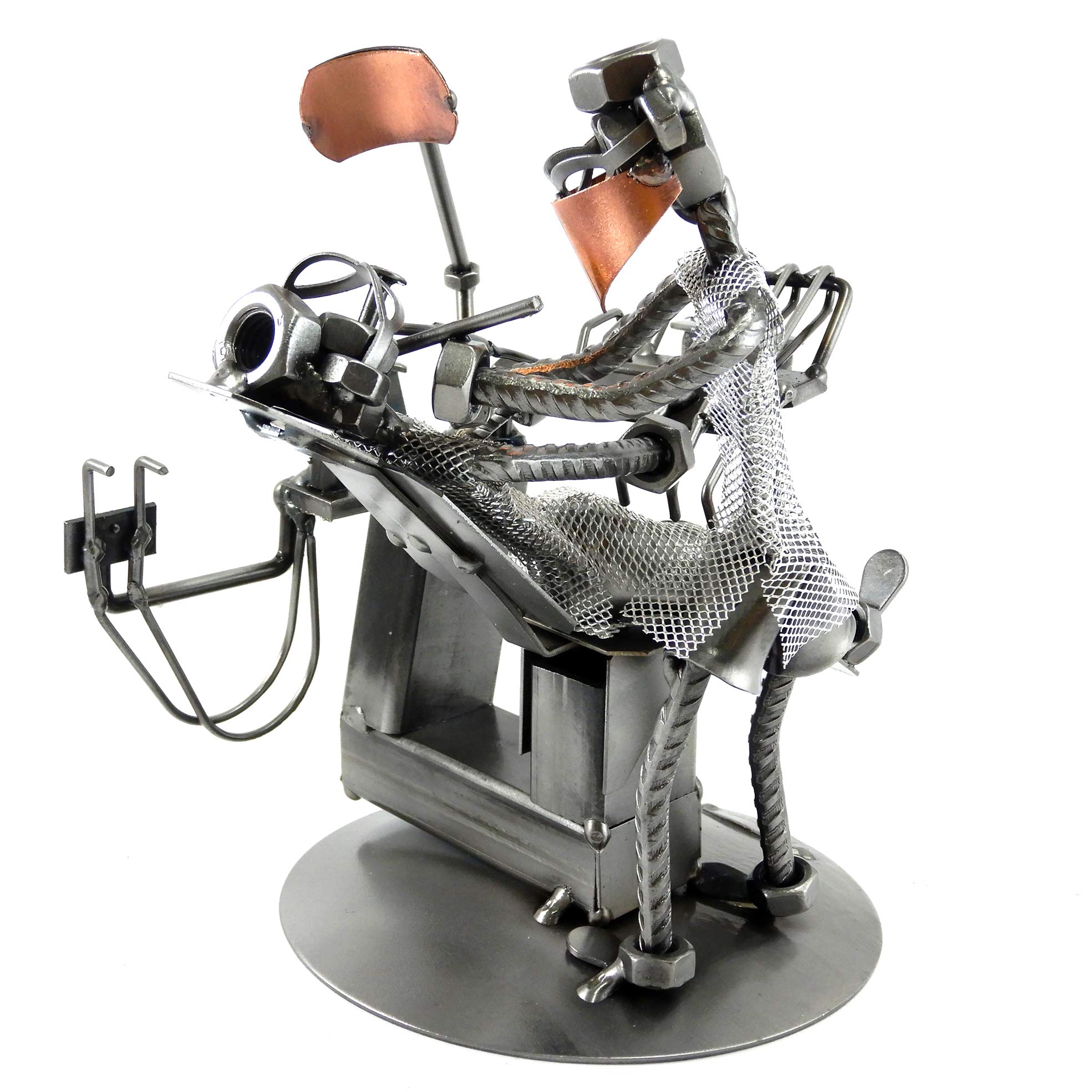 DENTISTA CON PAZIENTE IN METALLO CON VITI BULLONI CHIODI DI METAL IDEA - IDEA REGALO ORIGINALE - 100% ARTIGIANALE - MADE IN ITALY - PERSONALIZZABILE