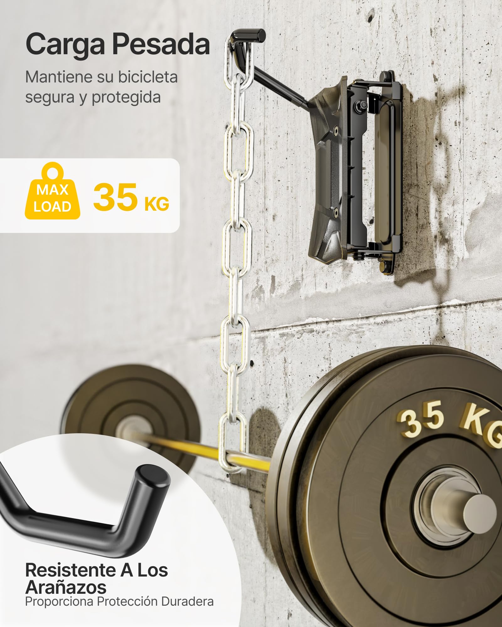 monTEK Soporte de Pared Giratorio para Bicicleta, Soporte Vertical de Pared para Bicicletas hasta 35 kg, Colgador Bicicleta Pared Plegable, Soporte de Bicicletas Ahorra Espacio para Garaje, 2 Paquete