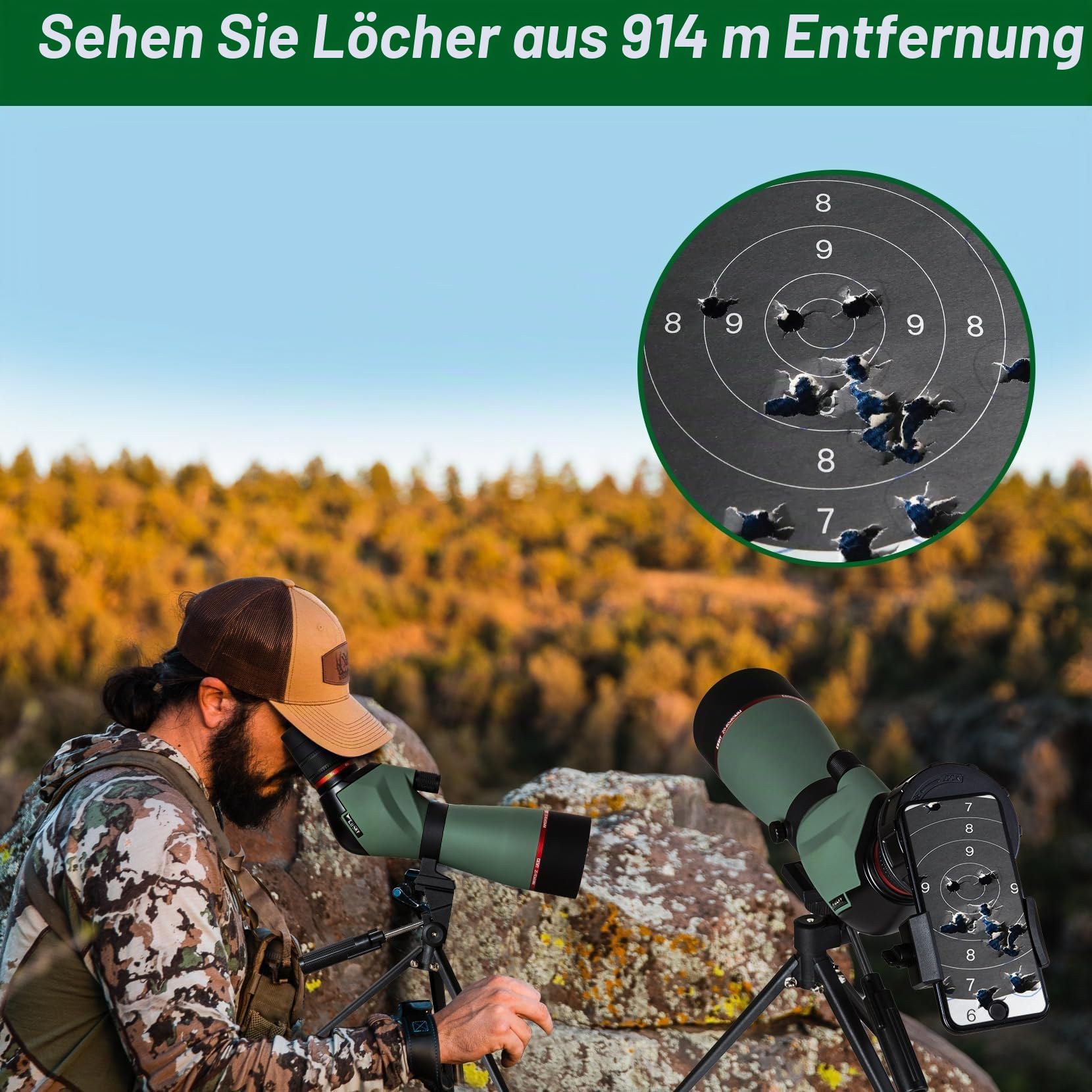 Gosky Fernrohre mit Stativ Tragetasche Telefonhalter