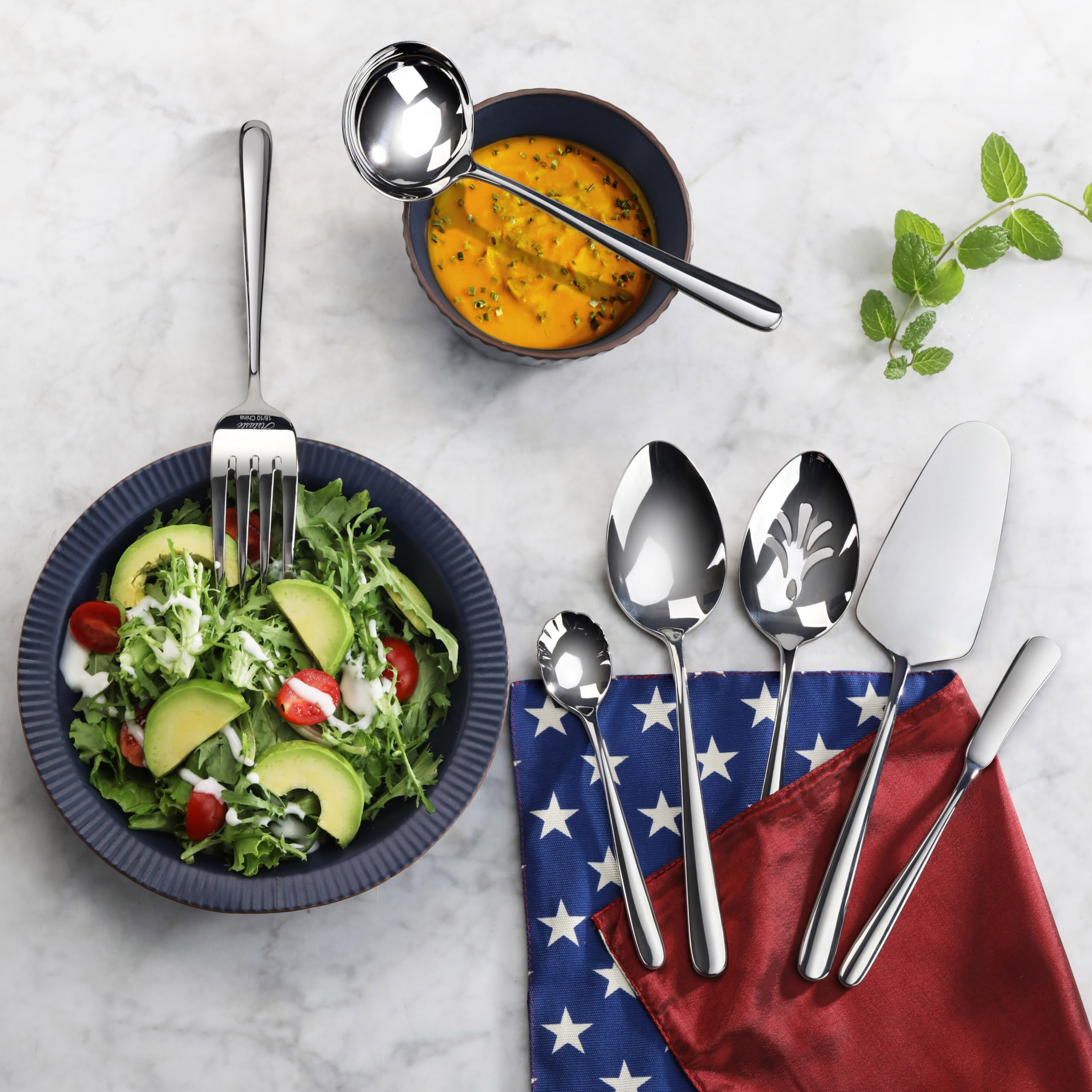 Artaste Rain II Forged Stainless Steel 7-Piece Hostess Flatware Set — Amazon image 4