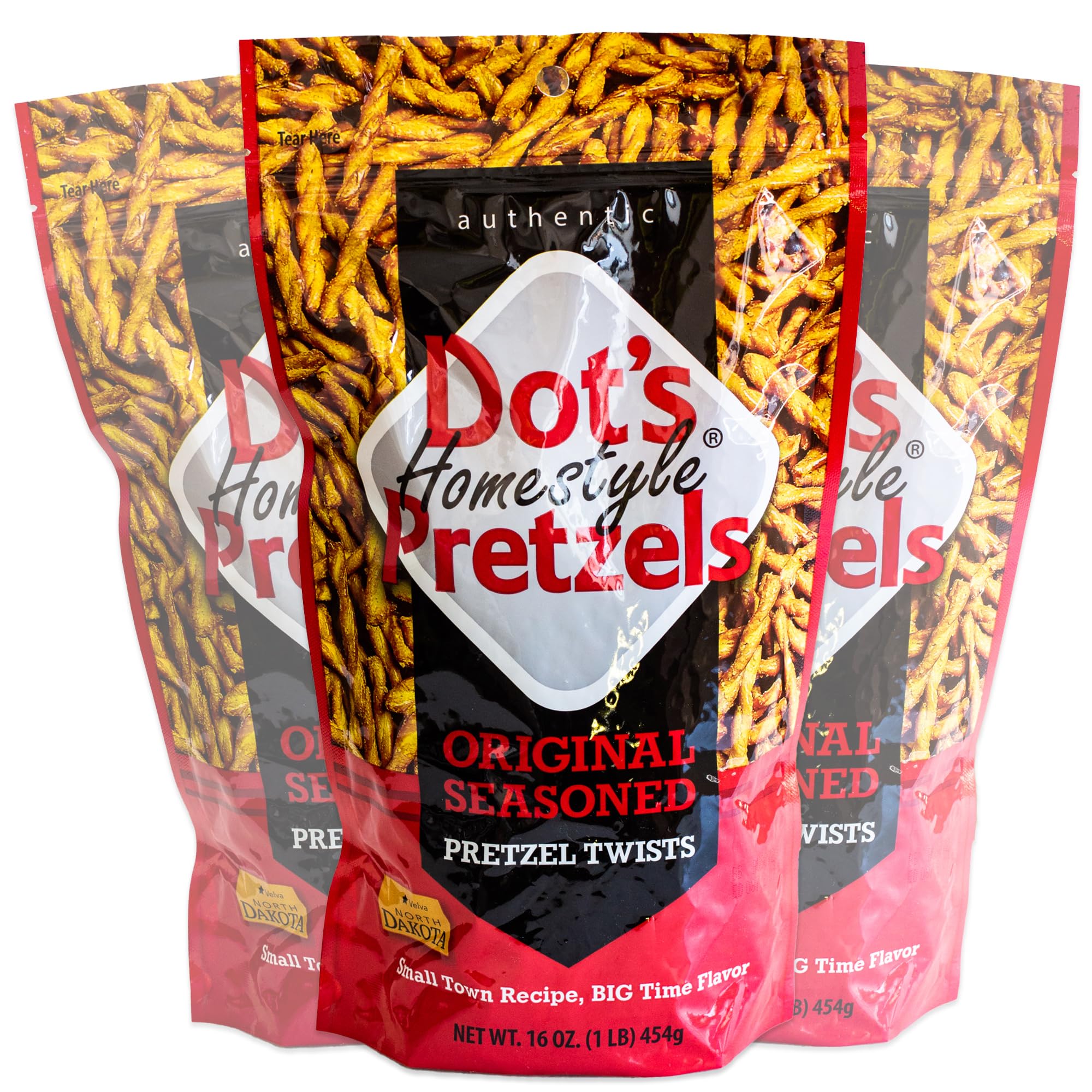 Dot's Homestyle Pretzels - Original Seasoned Pretzel Twists - Gourmet and Tasty - 3, 16oz bags