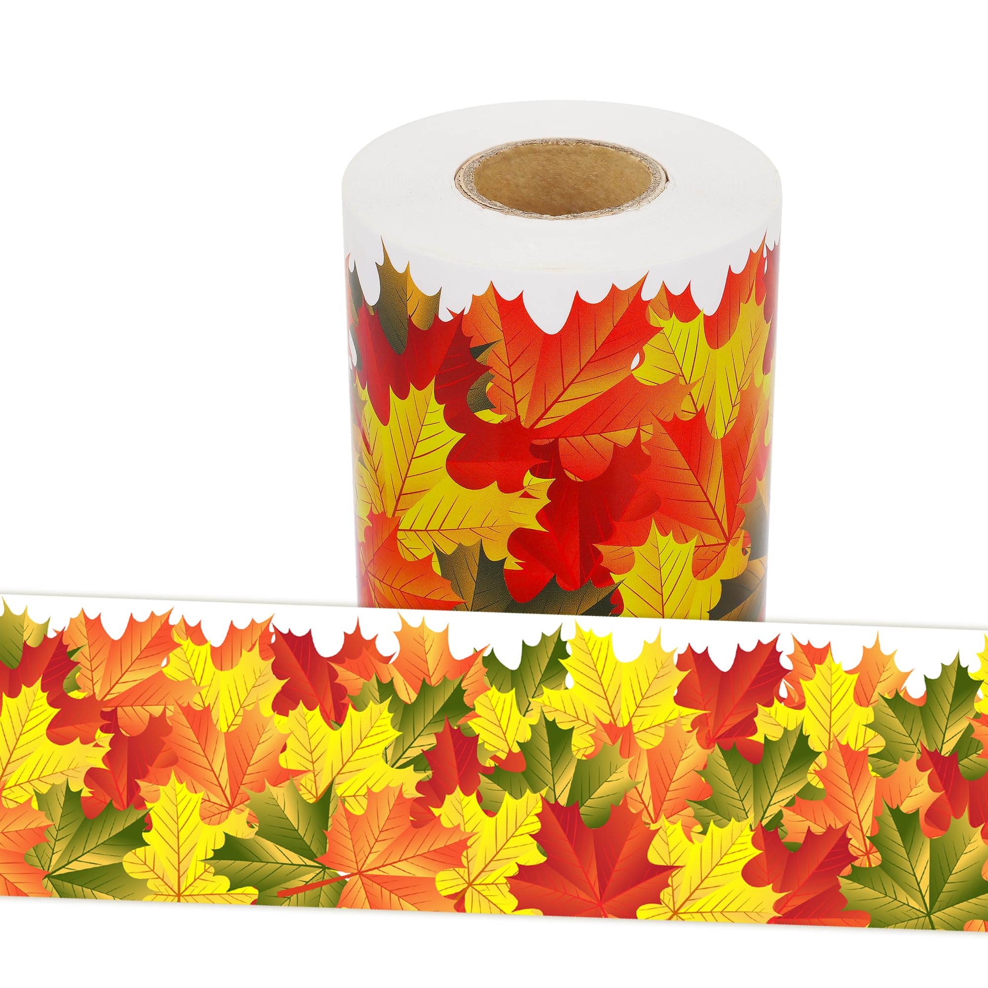 Wonmon 49.2 Ft Fall Leaves Bulletin Board Border, Self-Adhesive Fall Maple Leaves Bulletin Board Border Trim for Fall Autumn Thanksgiving Classroom