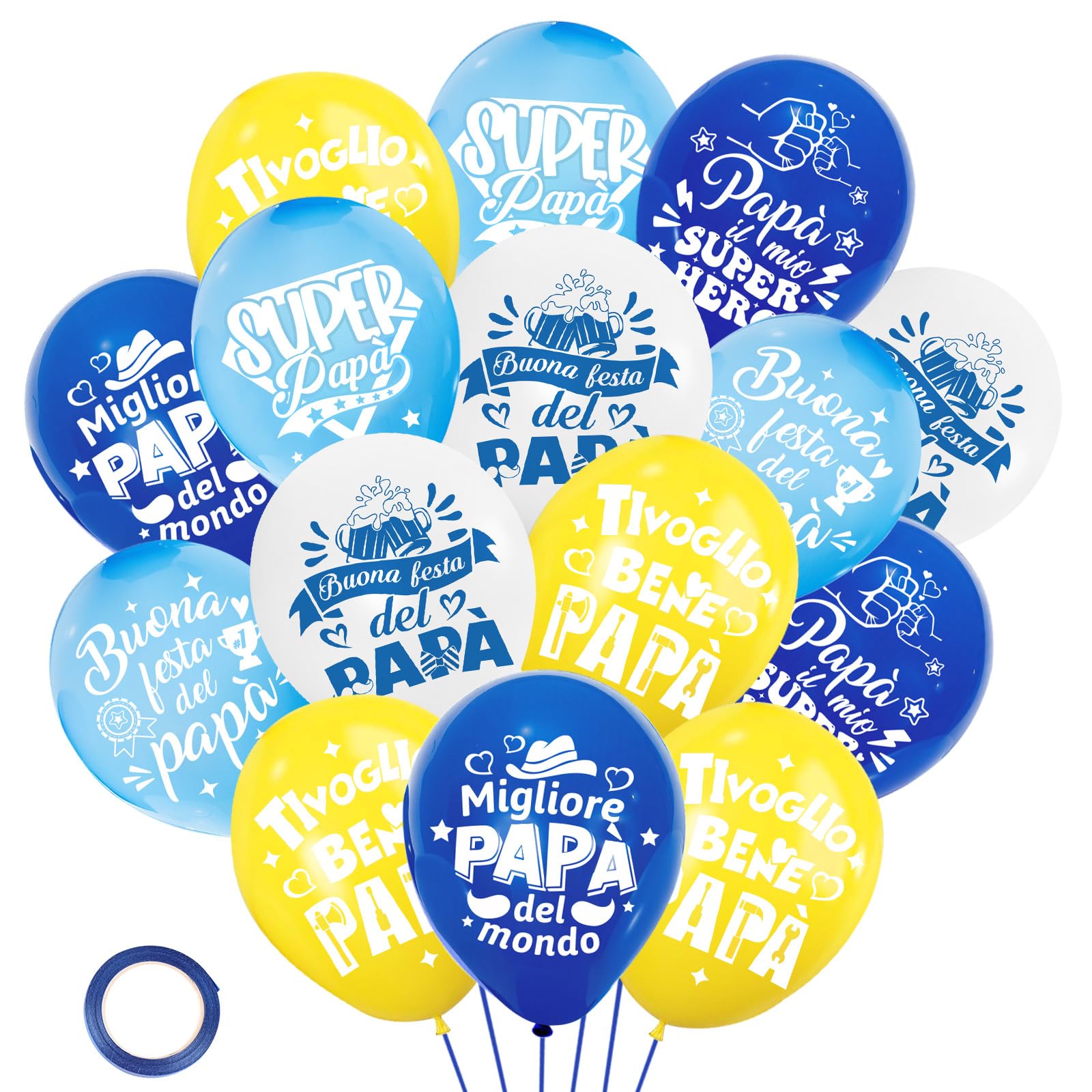 Folat - Palloncini Per 1° Compleanno Ragazzi - 25 Pezzi In Lattice Blu - 28 Cm L'uno