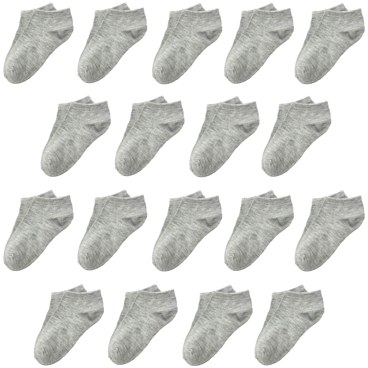 Janegio 18 Pairs Kids' Low Cut Half Cushion Sport Ankle Socks Boys Girls Ankle Socks