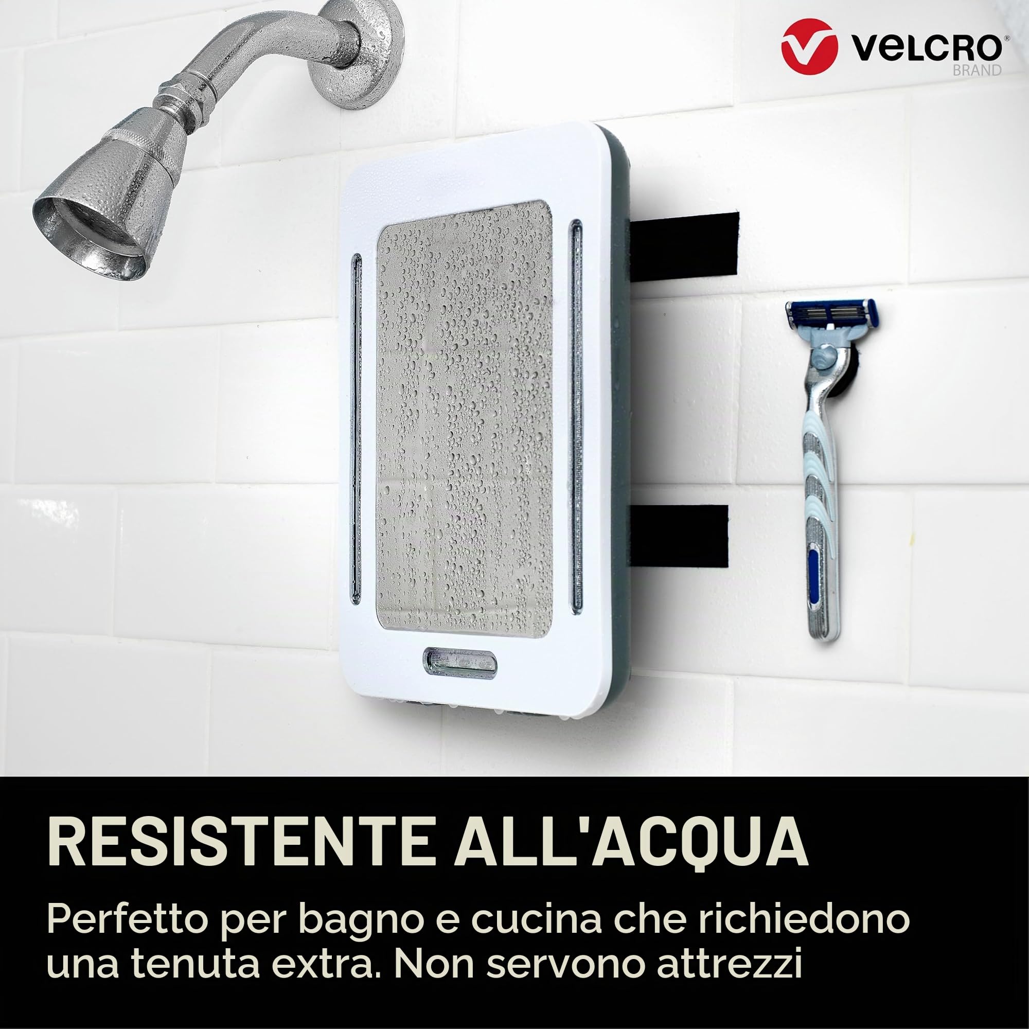 Velcro - Velcro extra sottile, 50 mm x 5 m, colore: Nero