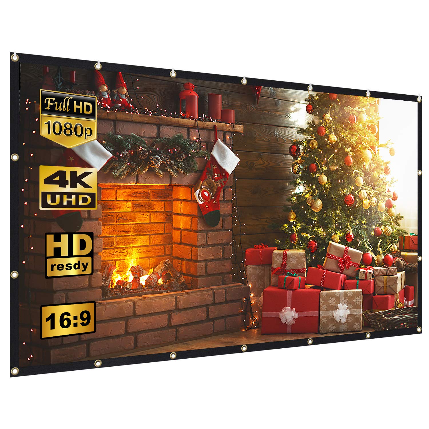 Écran Projection 84" HD 4K Pliable Portable Home Cinéma Conference