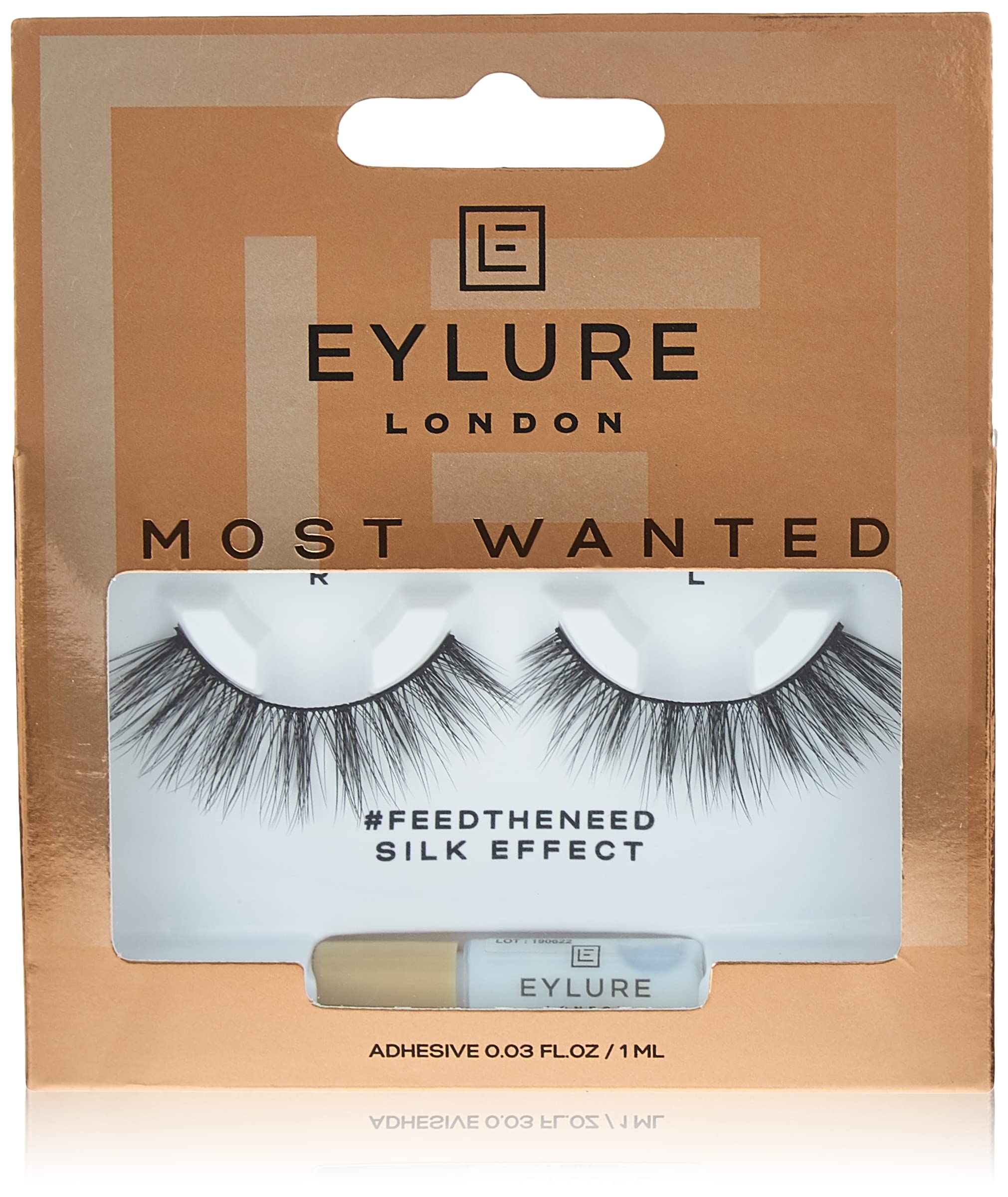 Eylure Luxe Silk Effect False Eyelashes, Trillion, Adhesive Included, Reusable, 1 Pair